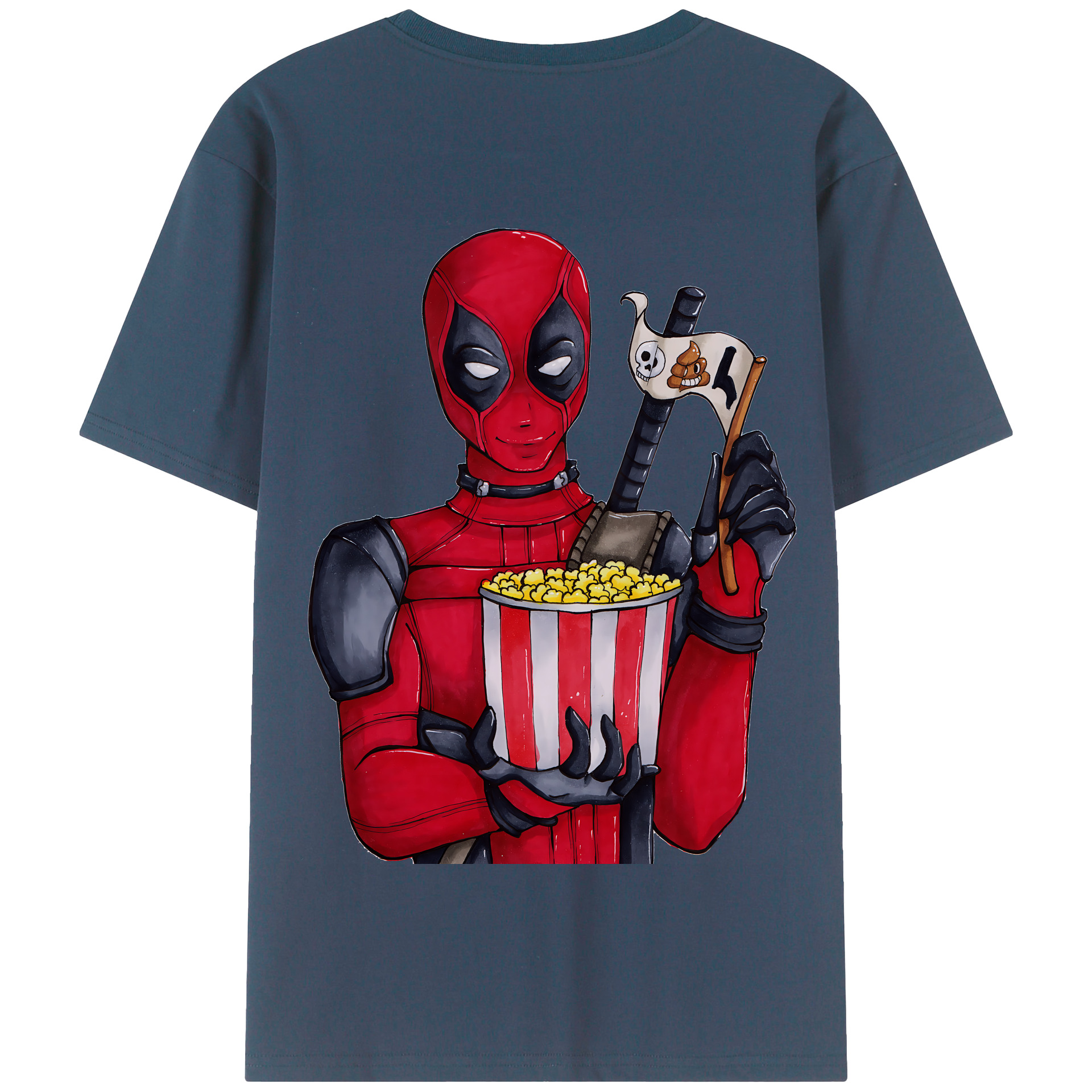 （画像用） Deadpool デッドプール 綿100％半袖Tシャツ（背面プリント）