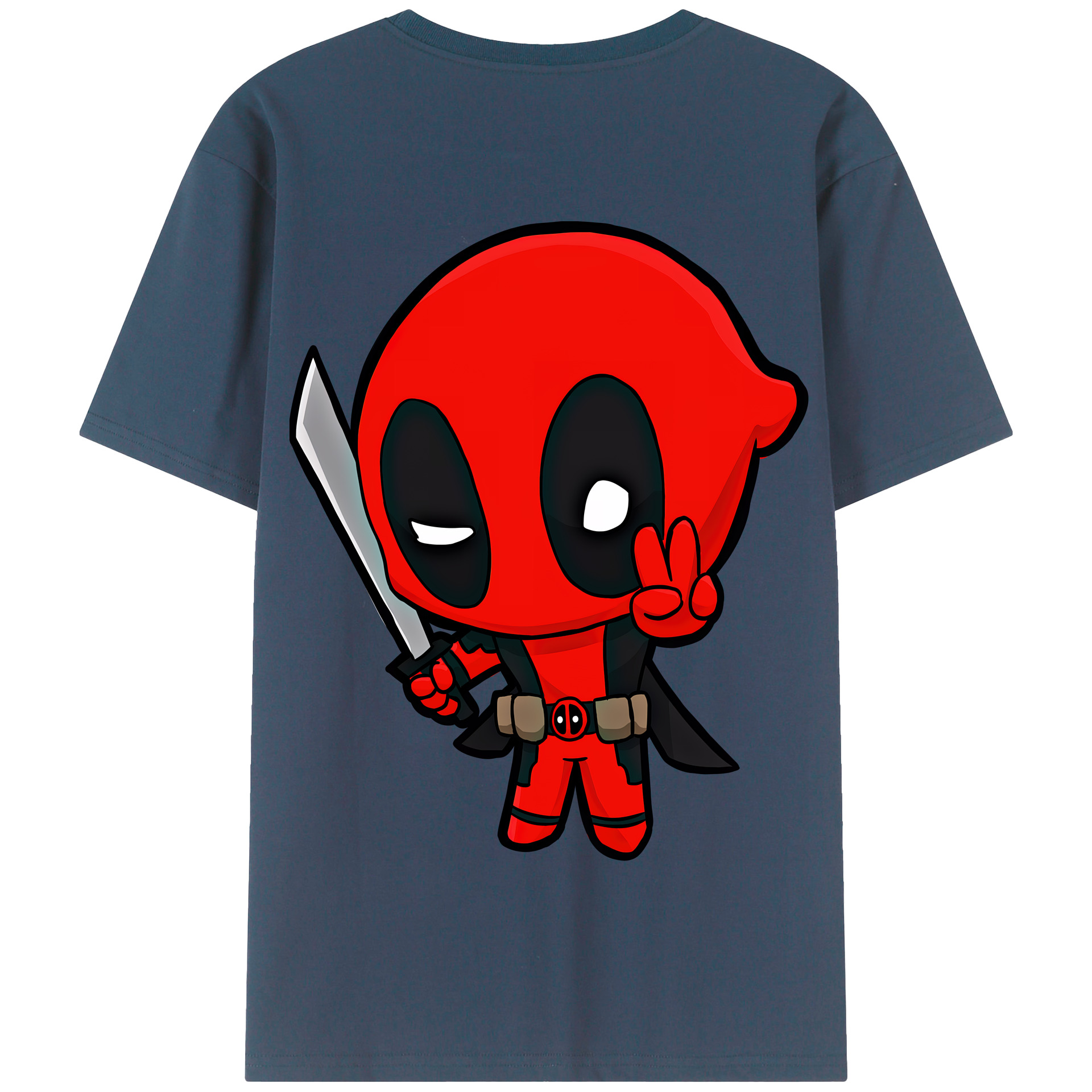 （画像用） Deadpool デッドプール 綿100％半袖Tシャツ（背面プリント）