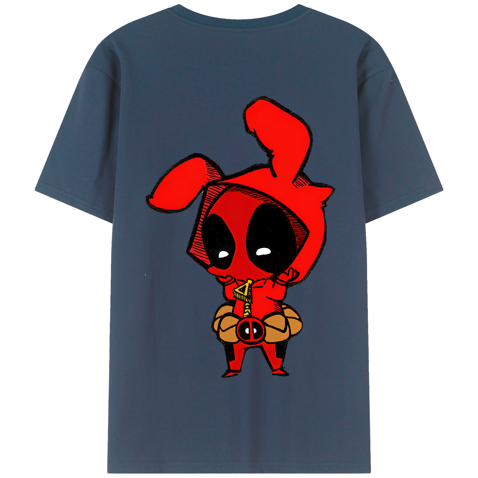 （画像用） Deadpool デッドプール 綿100％半袖Tシャツ（背面プリント）