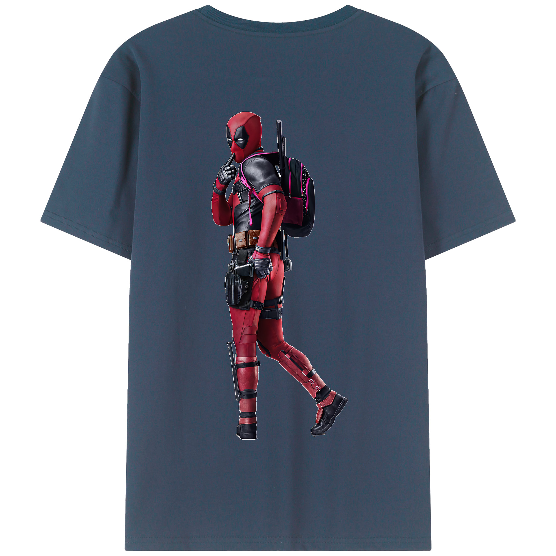（画像用） Deadpool デッドプール 綿100％半袖Tシャツ（背面プリント）