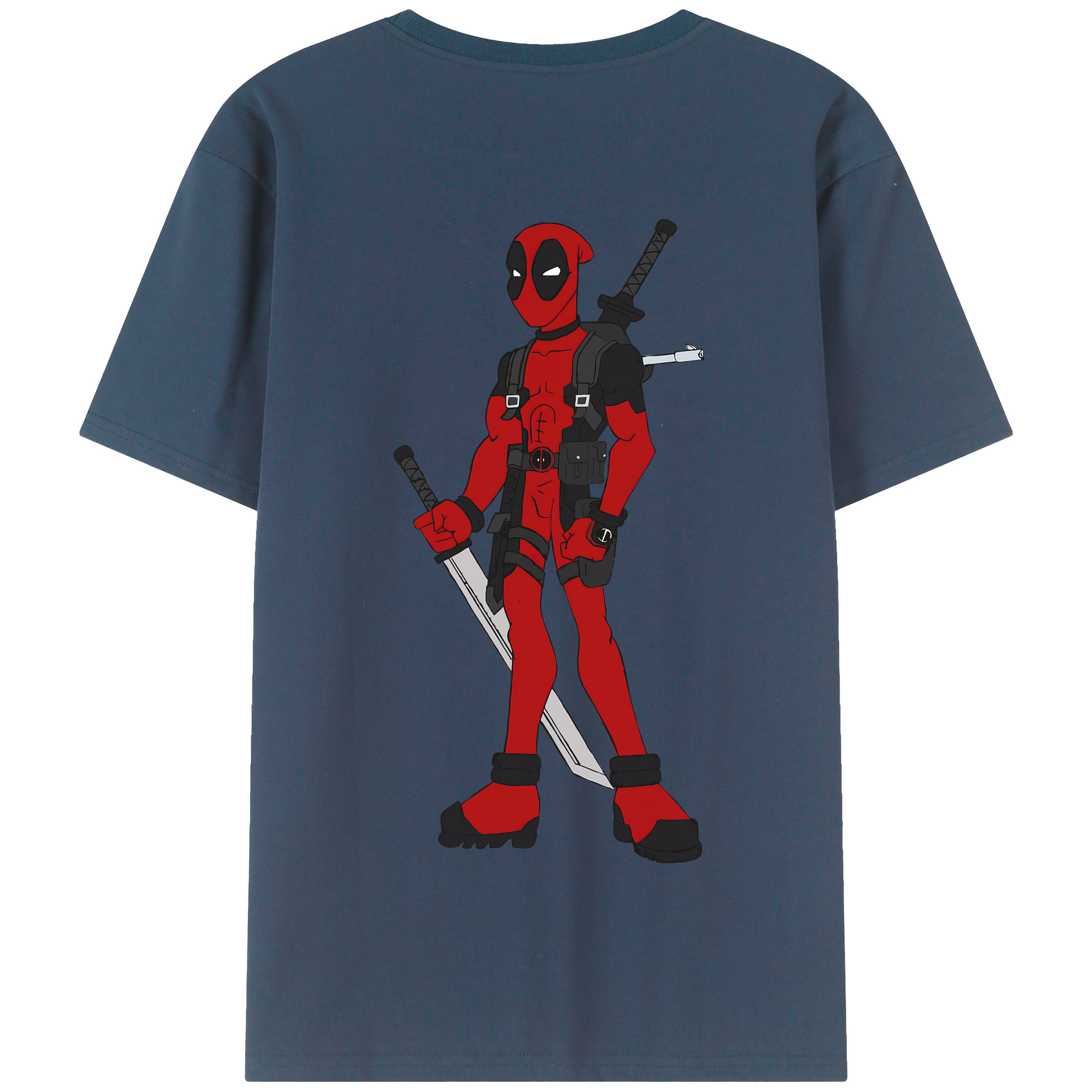 （画像用） Deadpool デッドプール 綿100％半袖Tシャツ（背面プリント）