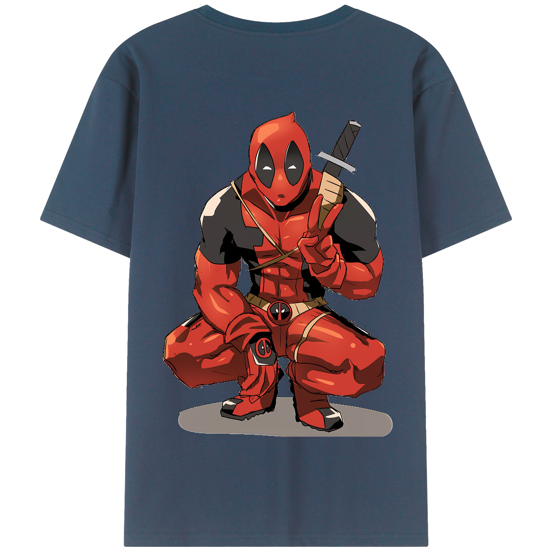 （画像用） Deadpool デッドプール 綿100％半袖Tシャツ（背面プリント）