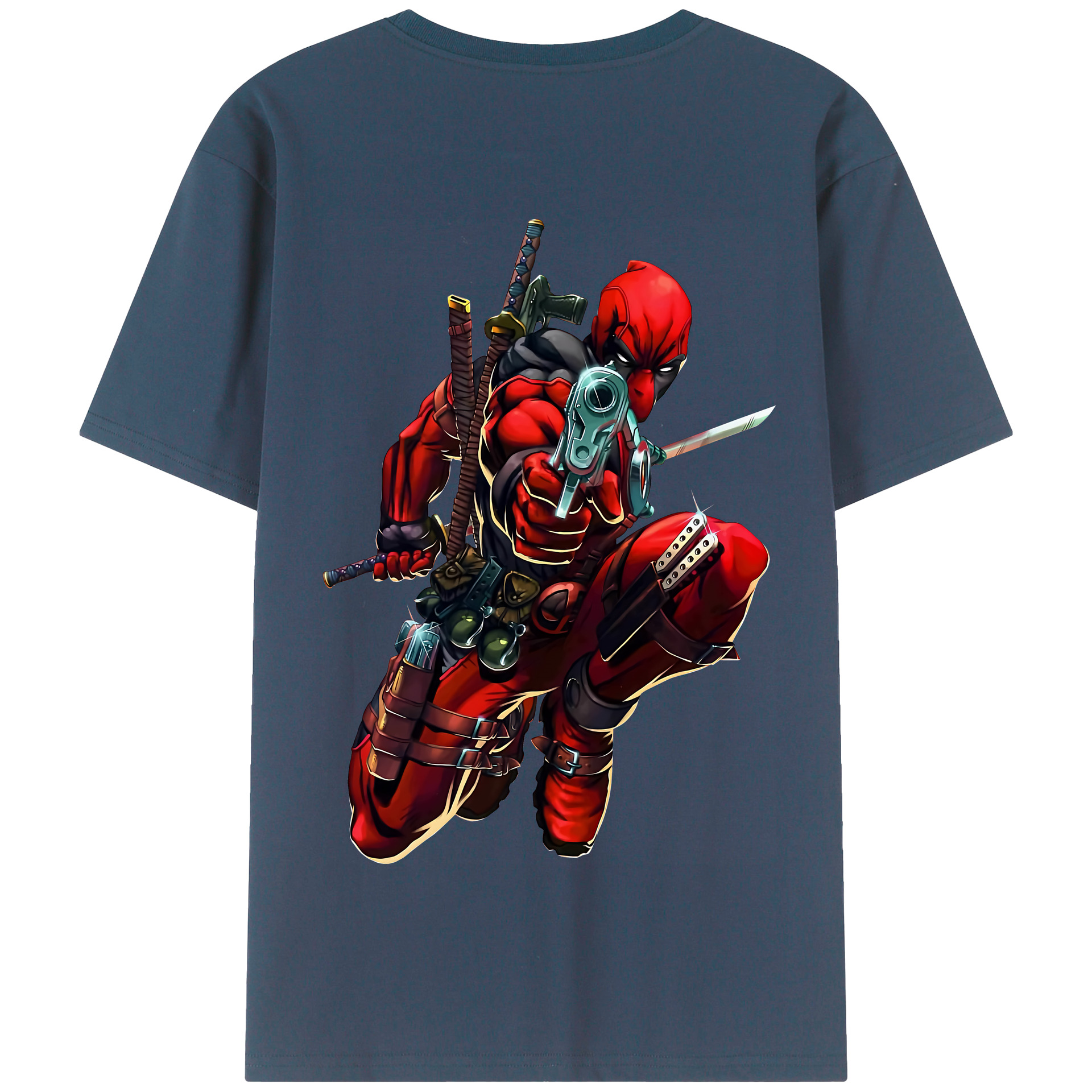 （画像用） Deadpool デッドプール 綿100％半袖Tシャツ（背面プリント）