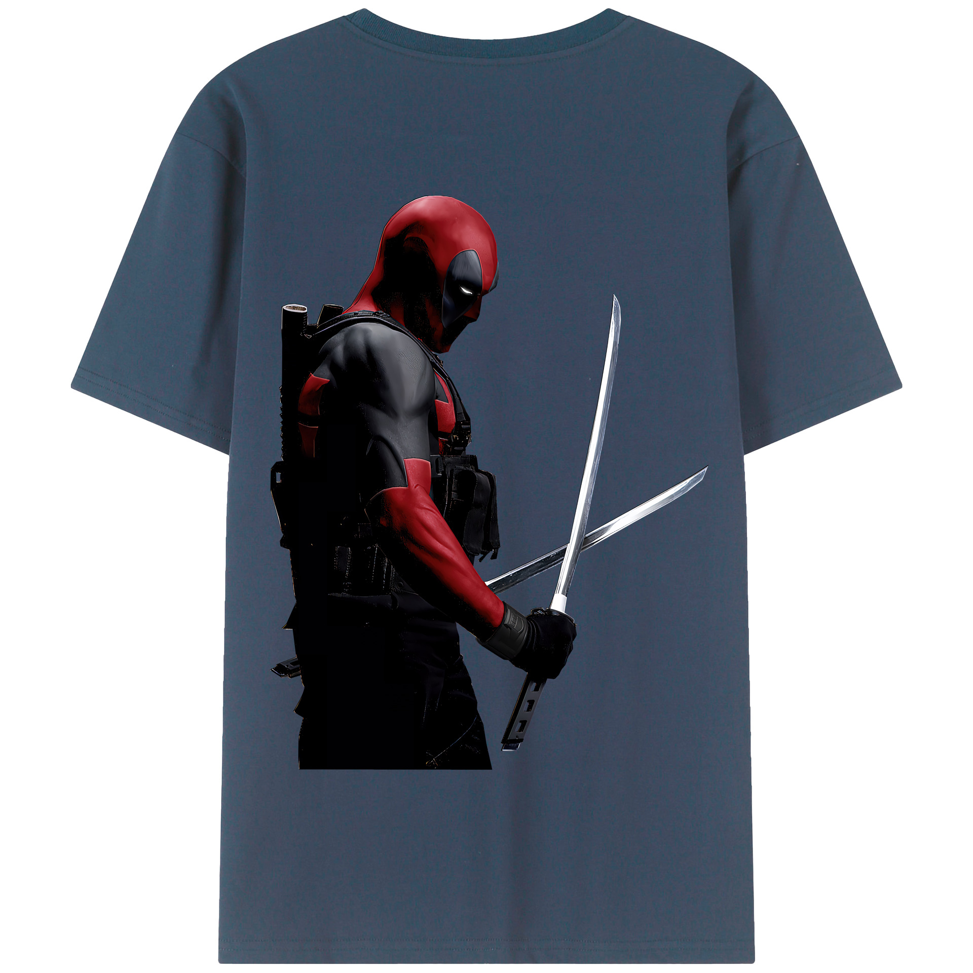 （画像用） Deadpool デッドプール 綿100％半袖Tシャツ（背面プリント）