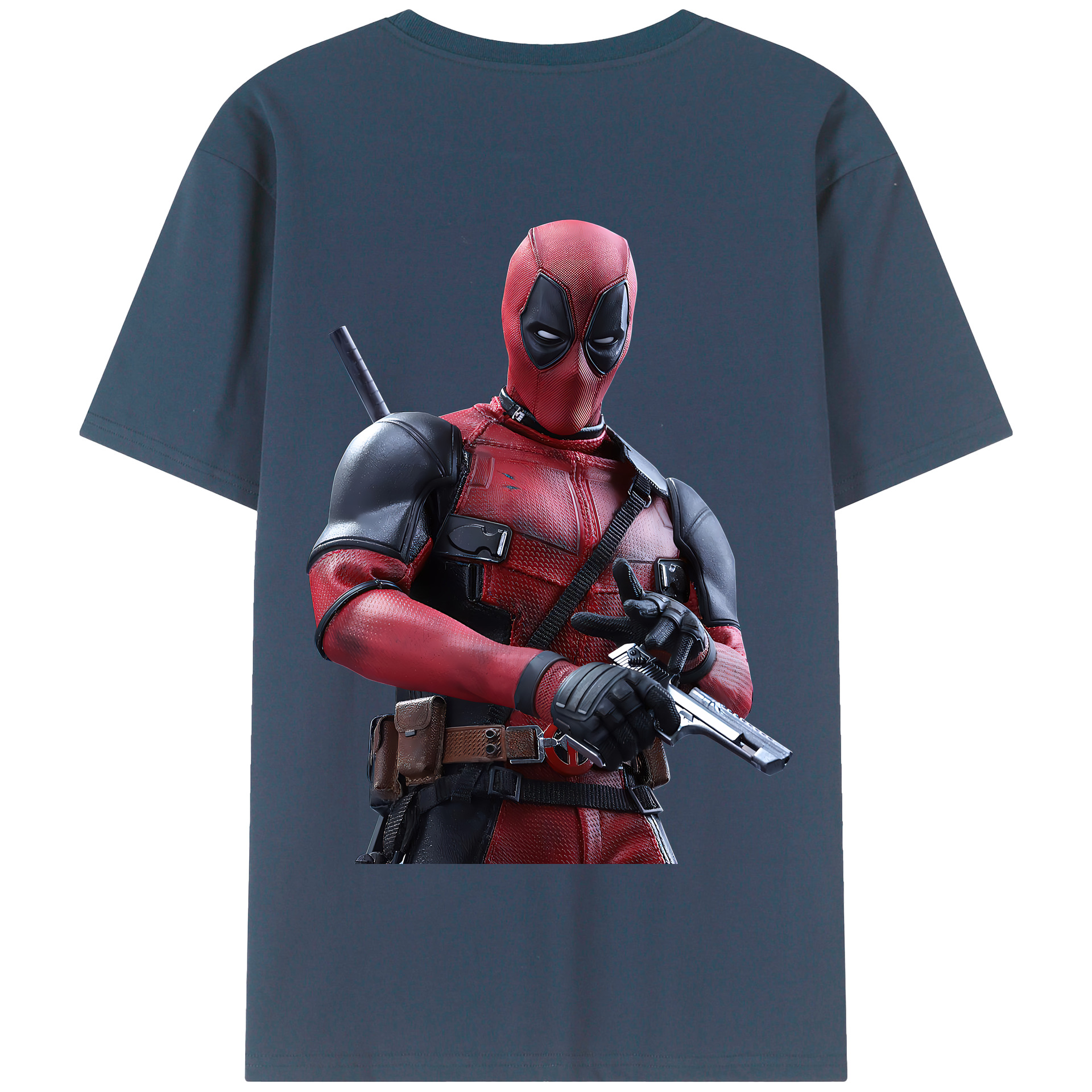 （画像用） Deadpool デッドプール 綿100％半袖Tシャツ（背面プリント）