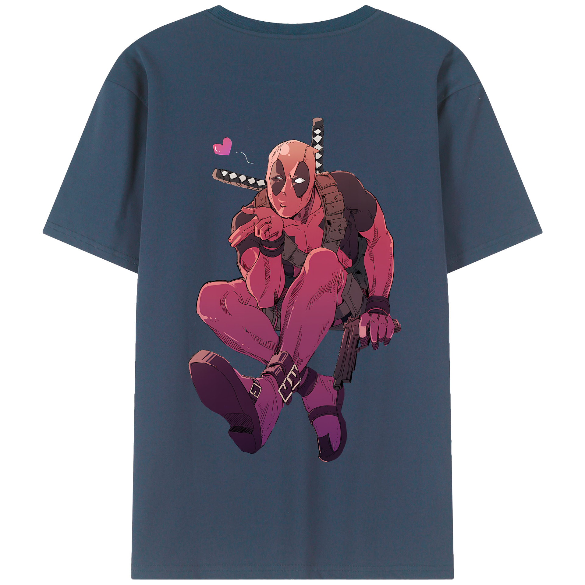 （画像用） Deadpool デッドプール 綿100％半袖Tシャツ（背面プリント）