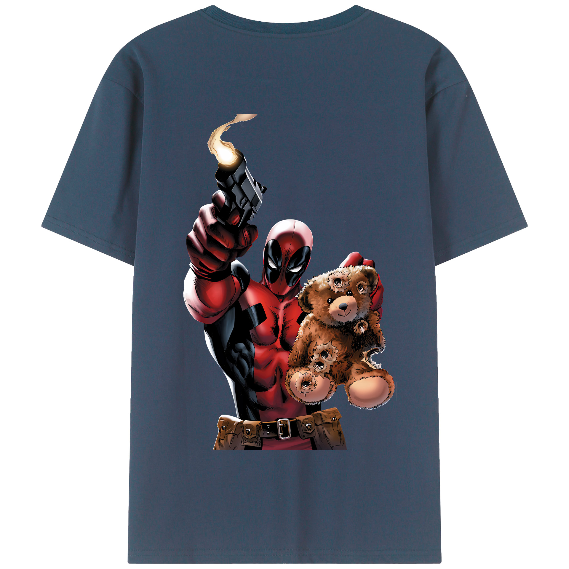 （画像用） Deadpool デッドプール 綿100％半袖Tシャツ（背面プリント）