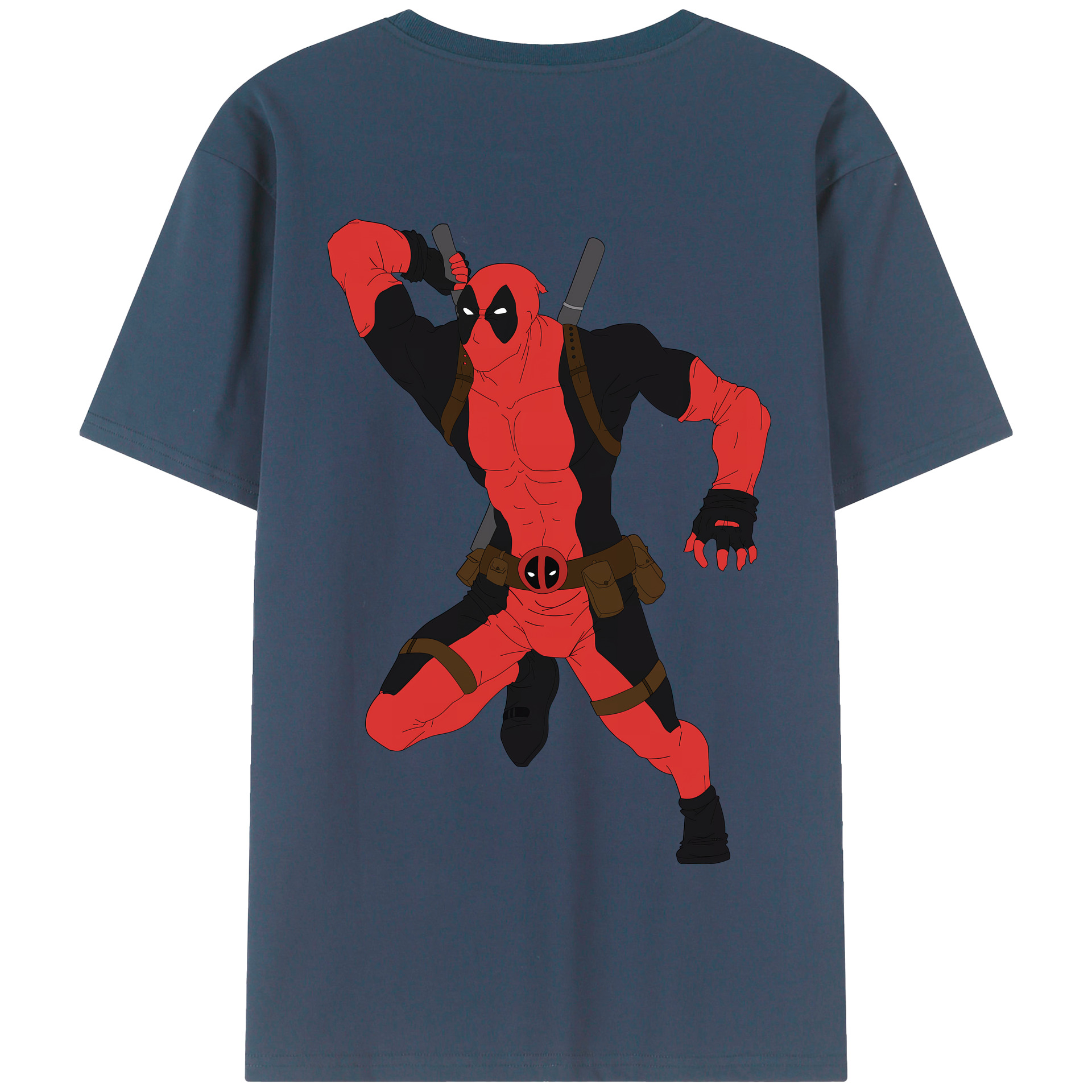 （画像用） Deadpool デッドプール 綿100％半袖Tシャツ（背面プリント）