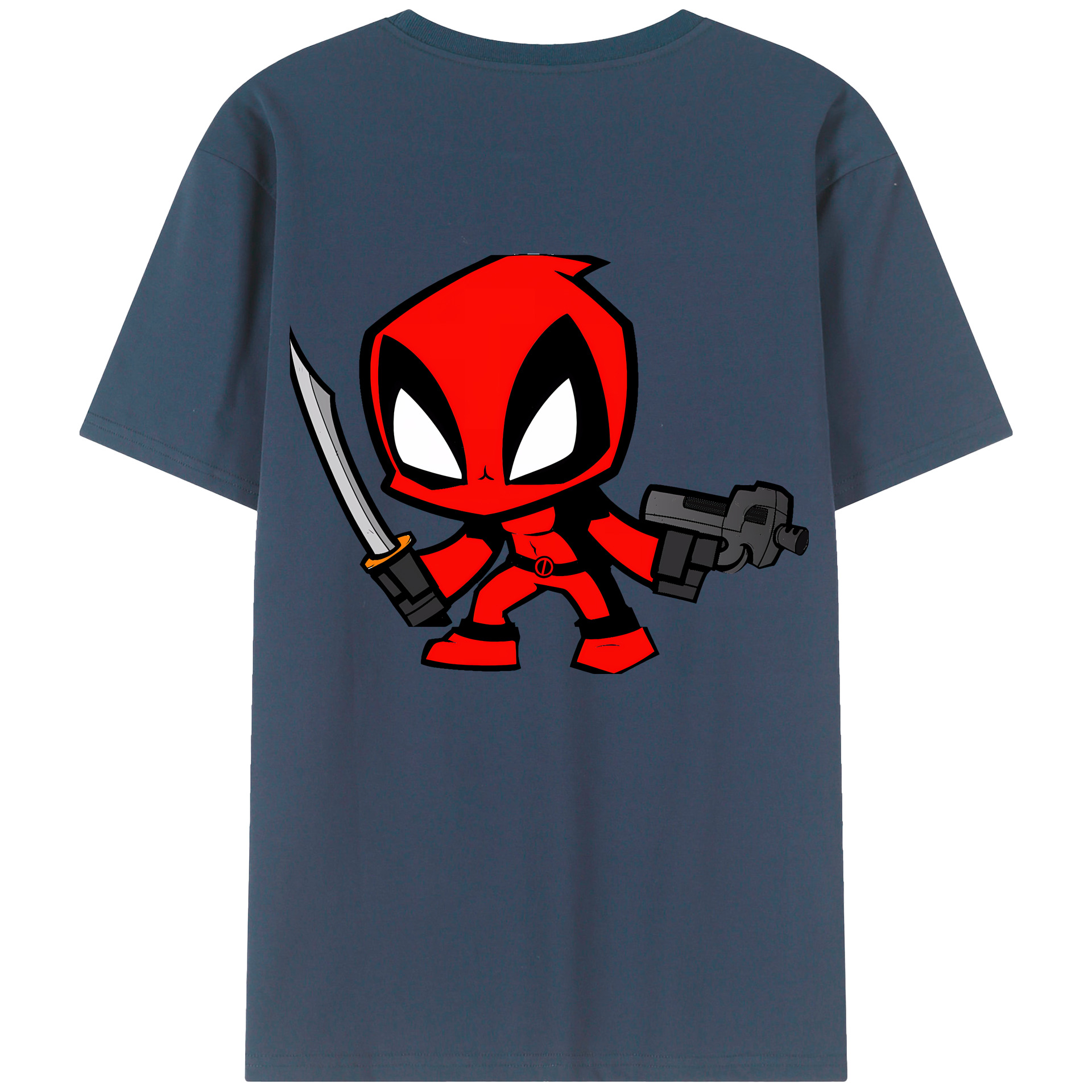 （画像用） Deadpool デッドプール 綿100％半袖Tシャツ（背面プリント）