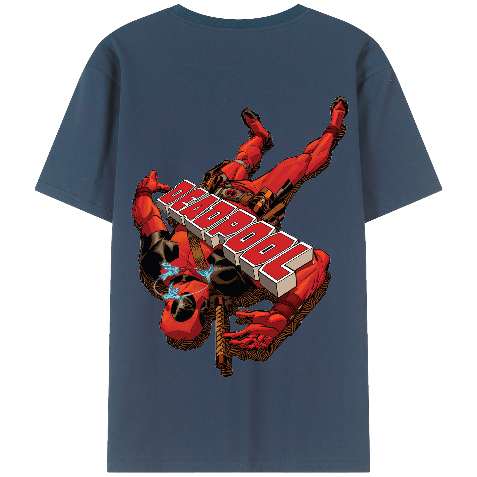 （画像用） Deadpool デッドプール 綿100％半袖Tシャツ（背面プリント）
