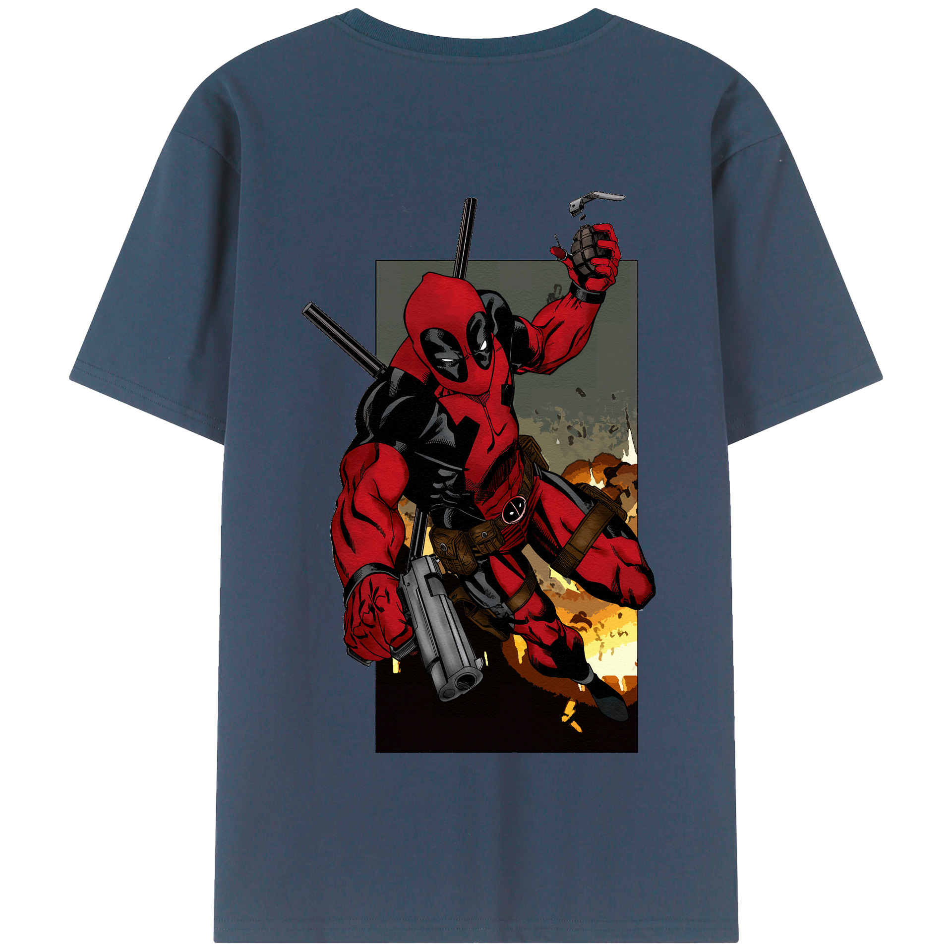 （画像用） Deadpool デッドプール 綿100％半袖Tシャツ（背面プリント）