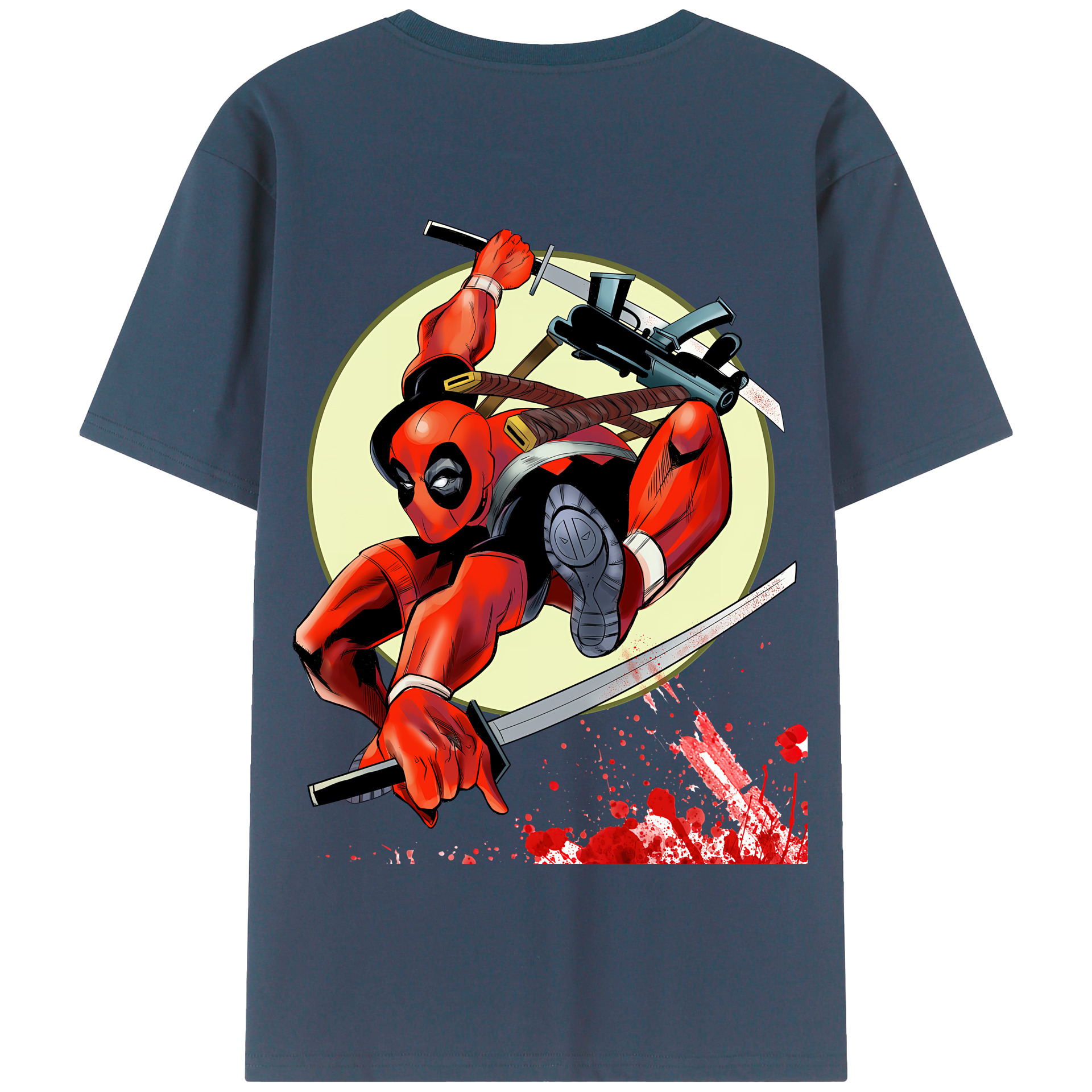 （画像用） Deadpool デッドプール 綿100％半袖Tシャツ（背面プリント）
