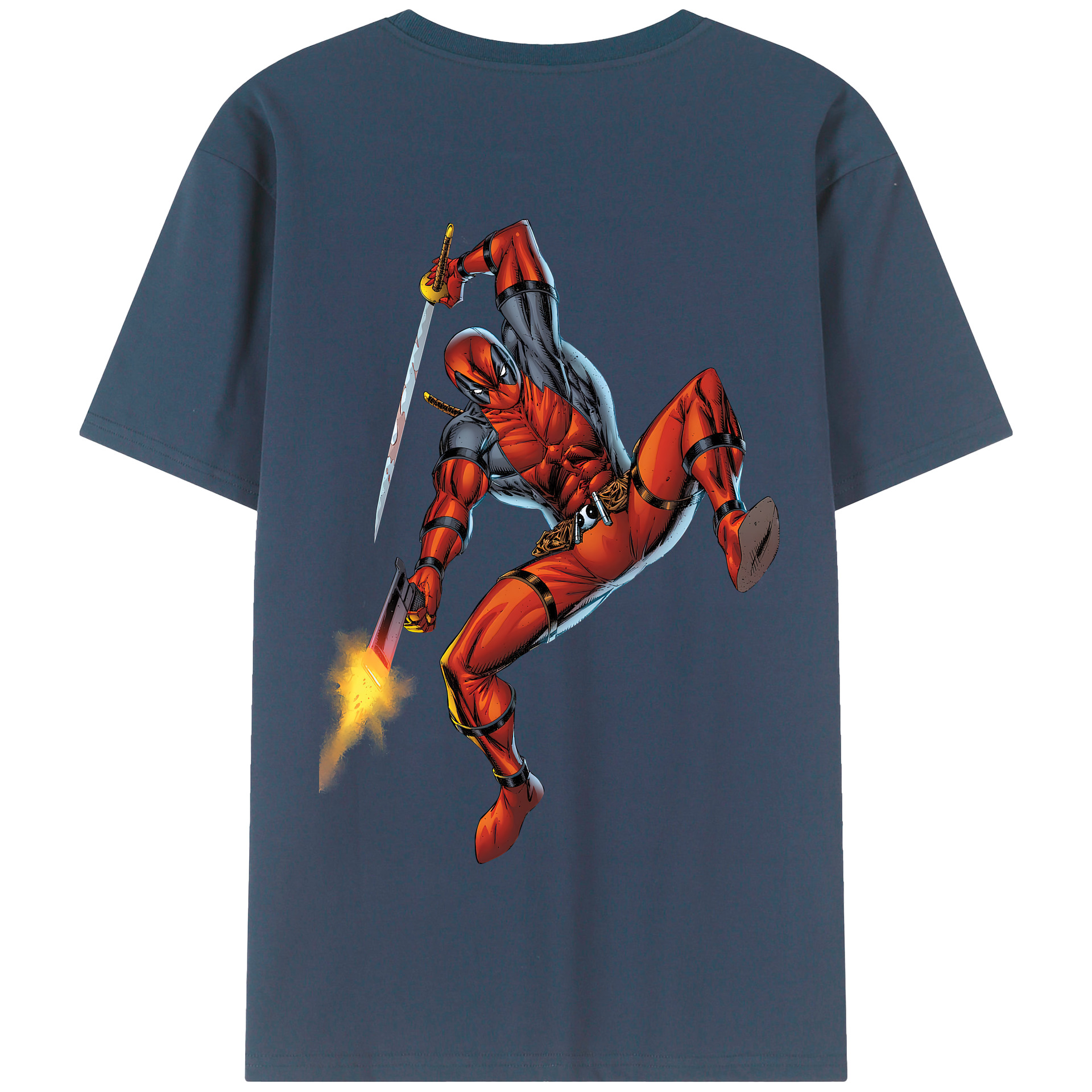 （画像用） Deadpool デッドプール 綿100％半袖Tシャツ（背面プリント）