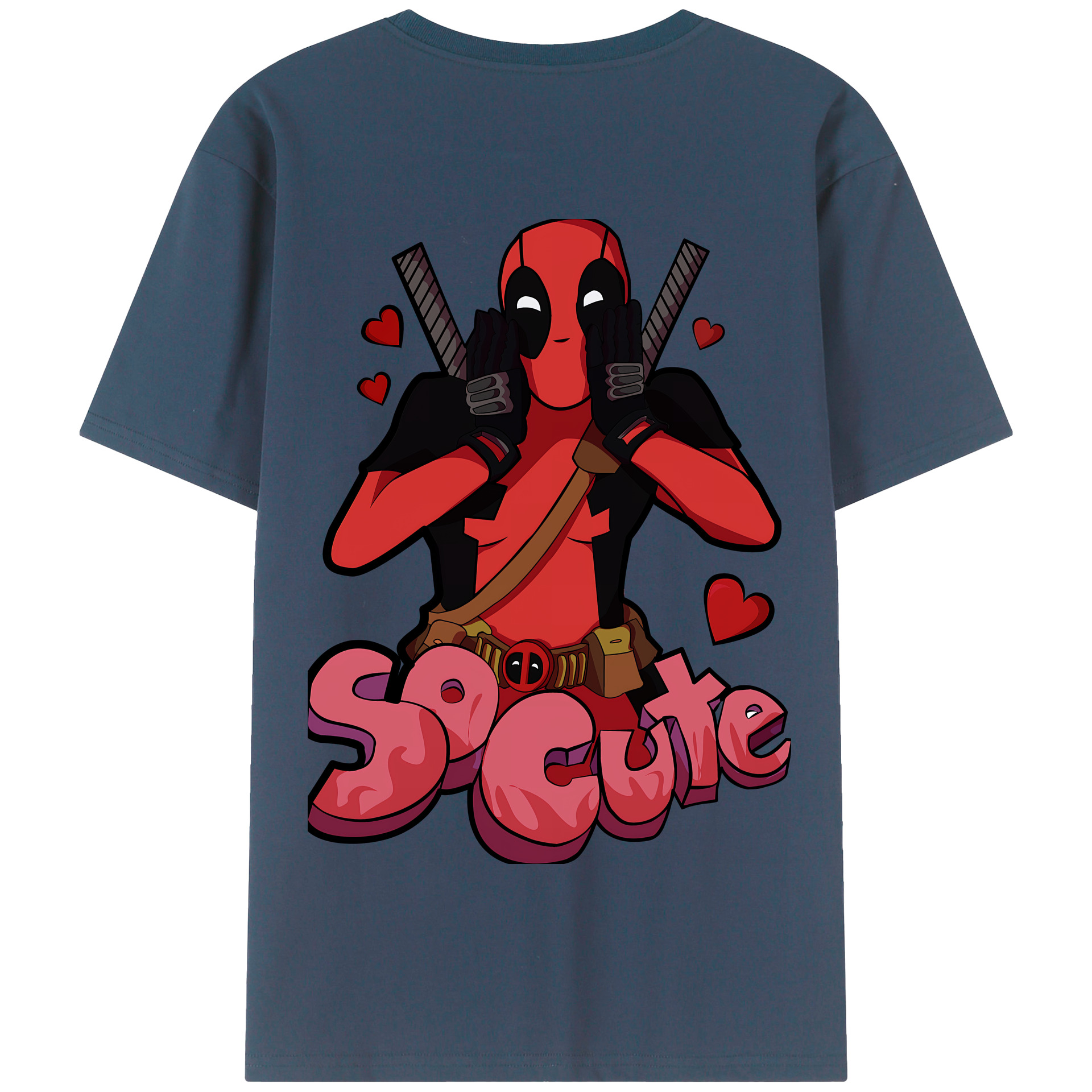 （画像用） Deadpool デッドプール 綿100％半袖Tシャツ（背面プリント）