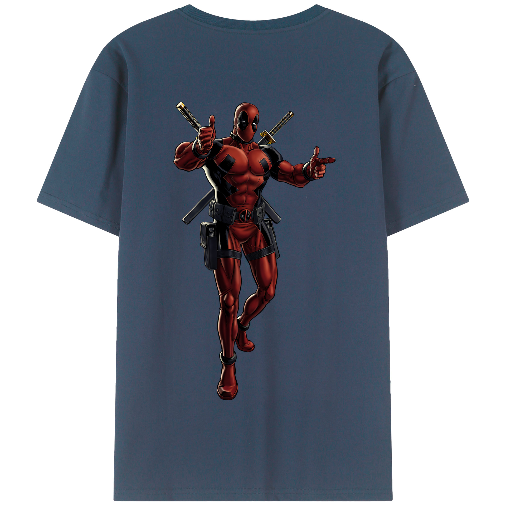 （画像用） Deadpool デッドプール 綿100％半袖Tシャツ（背面プリント）