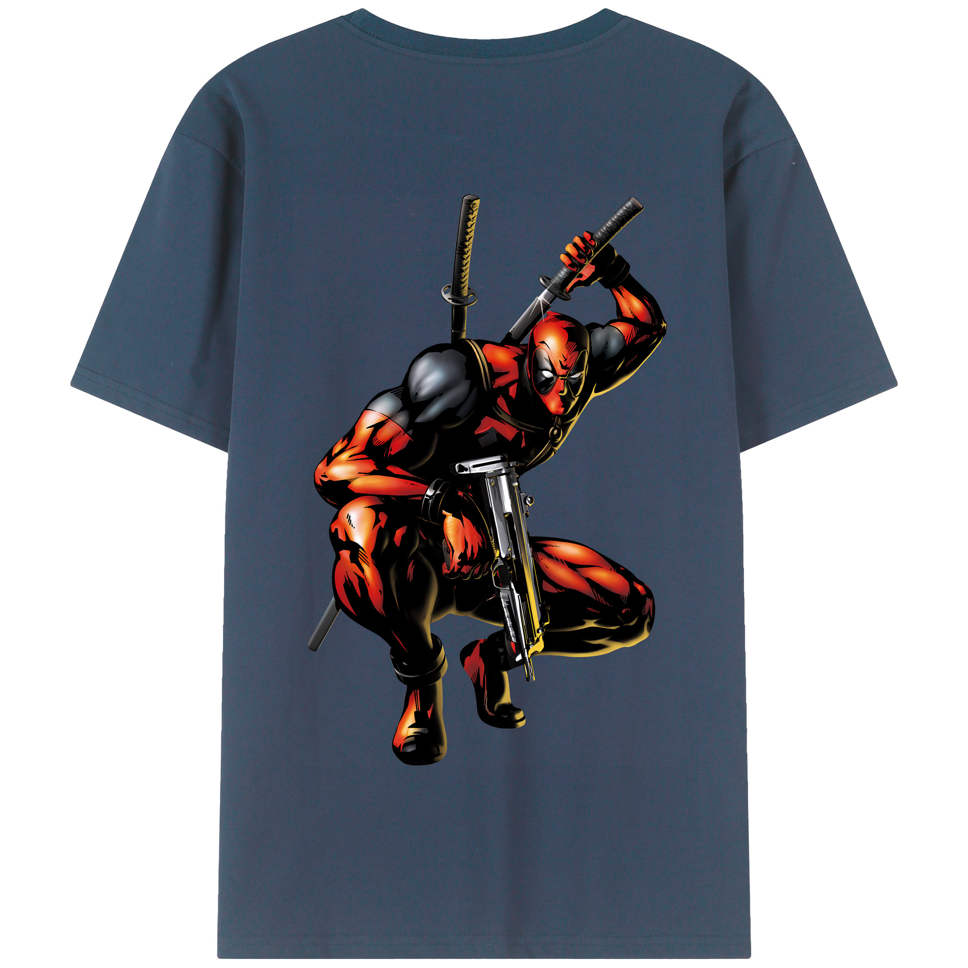 （画像用） Deadpool デッドプール 綿100％半袖Tシャツ（背面プリント）