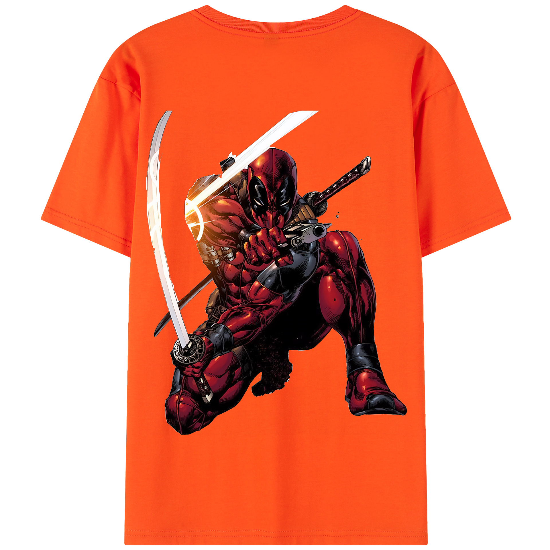 （画像用） Deadpool デッドプール 綿100％半袖Tシャツ（背面プリント）