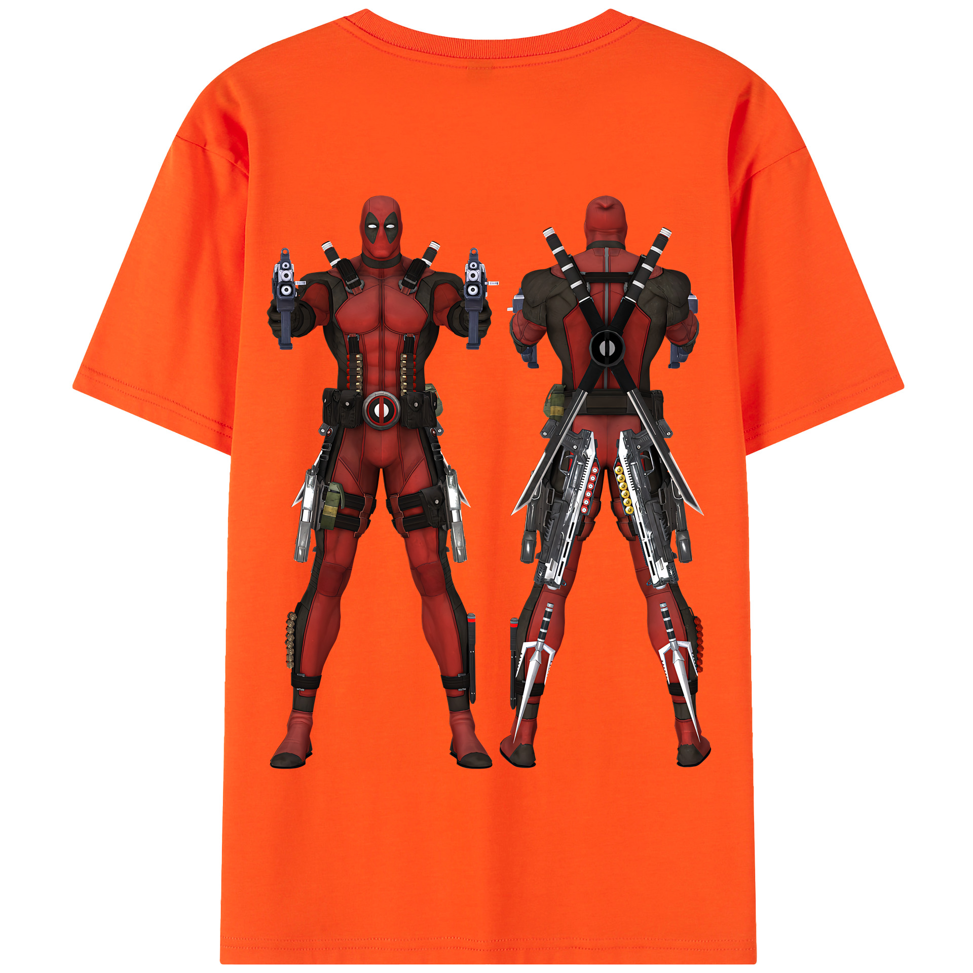 （画像用） Deadpool デッドプール 綿100％半袖Tシャツ（背面プリント）