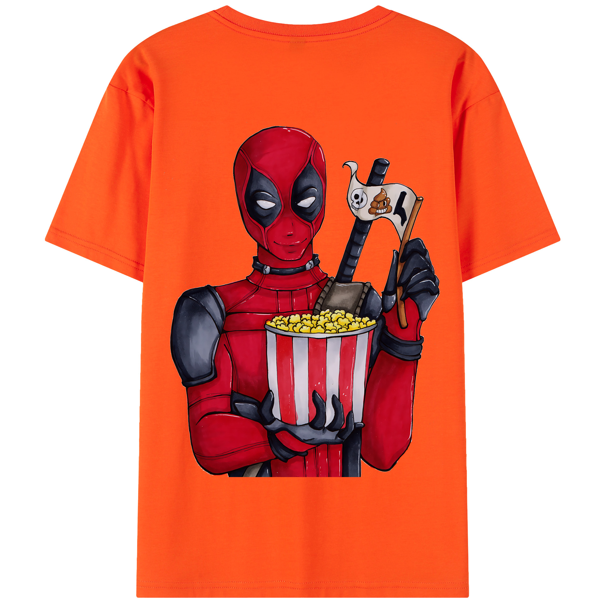 （画像用） Deadpool デッドプール 綿100％半袖Tシャツ（背面プリント）
