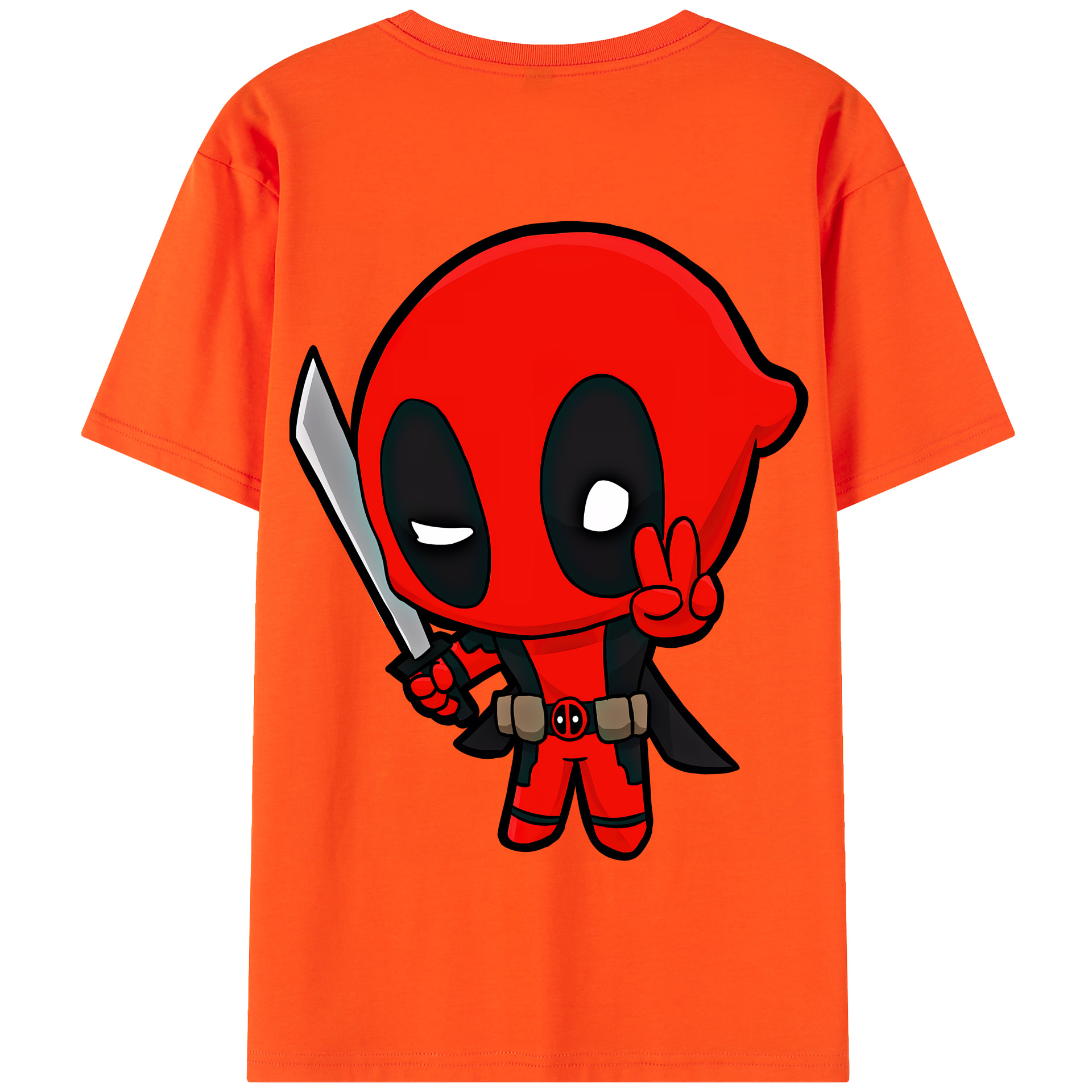 （画像用） Deadpool デッドプール 綿100％半袖Tシャツ（背面プリント）