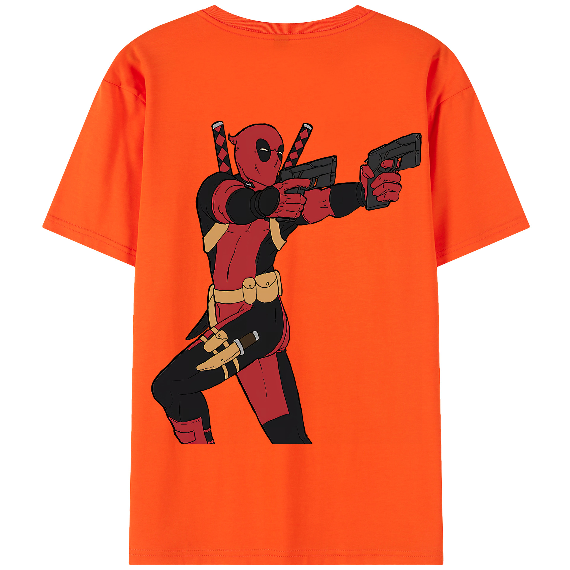 （画像用） Deadpool デッドプール 綿100％半袖Tシャツ（背面プリント）