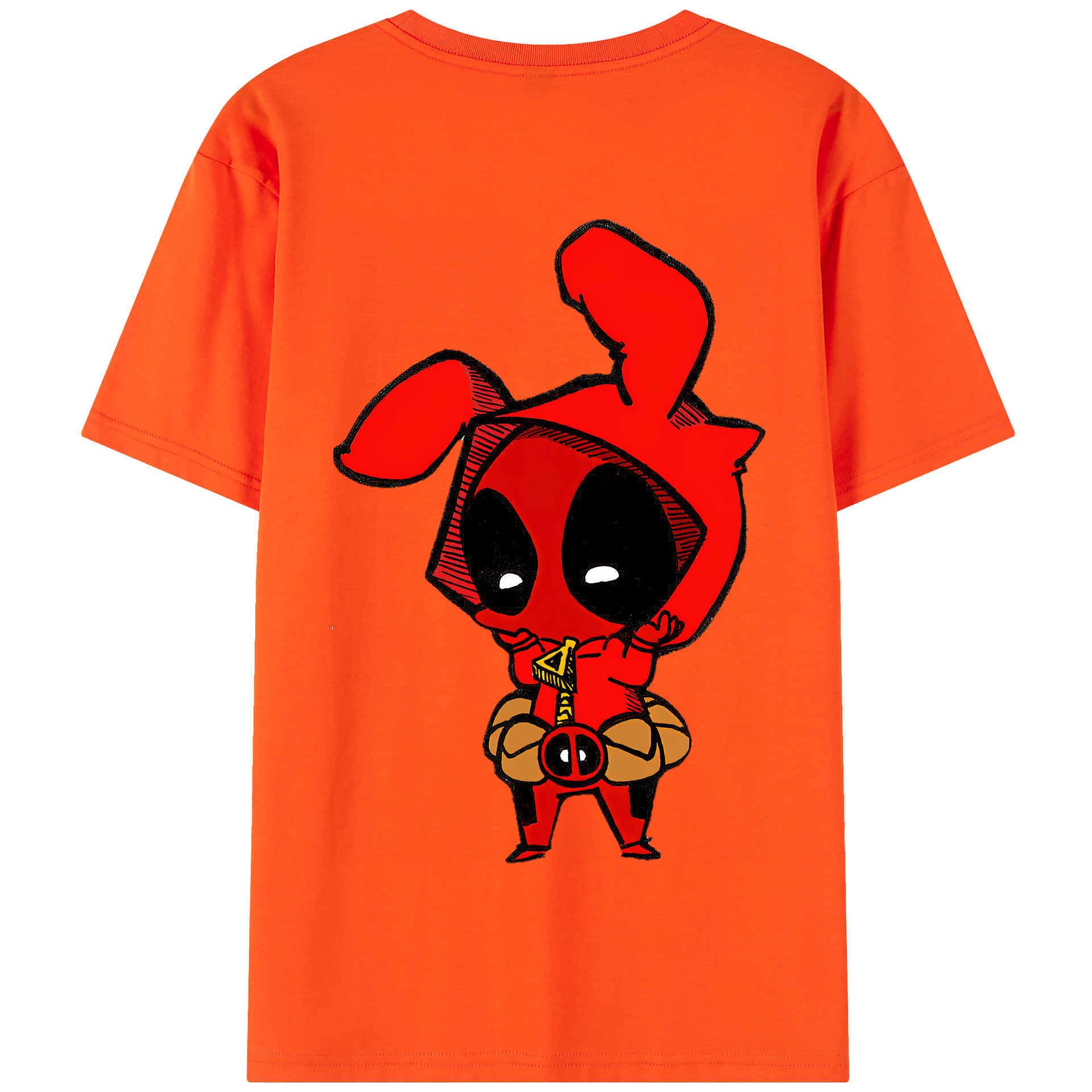 （画像用） Deadpool デッドプール 綿100％半袖Tシャツ（背面プリント）
