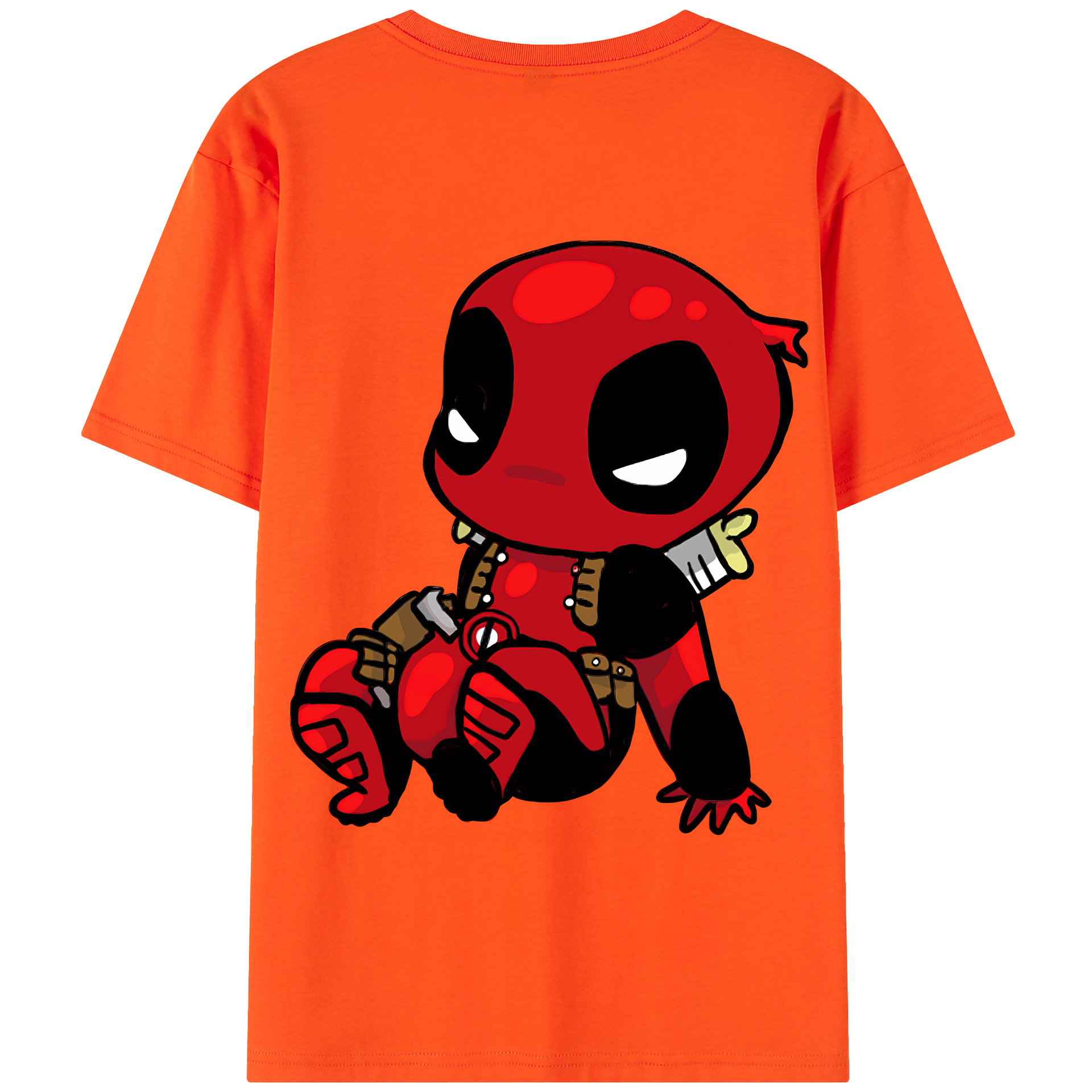 （画像用） Deadpool デッドプール 綿100％半袖Tシャツ（背面プリント）