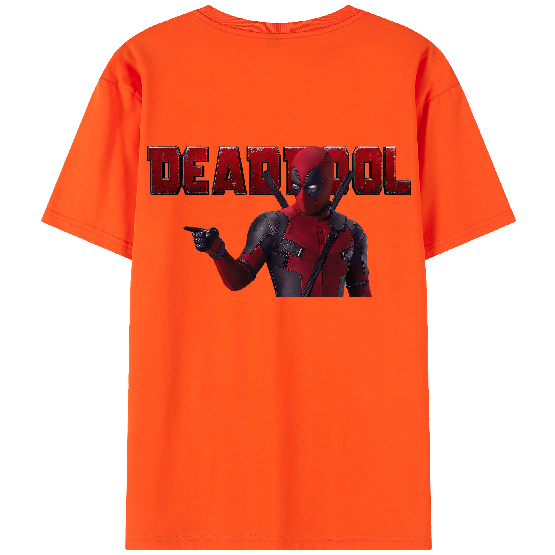 （画像用） Deadpool デッドプール 綿100％半袖Tシャツ（背面プリント）