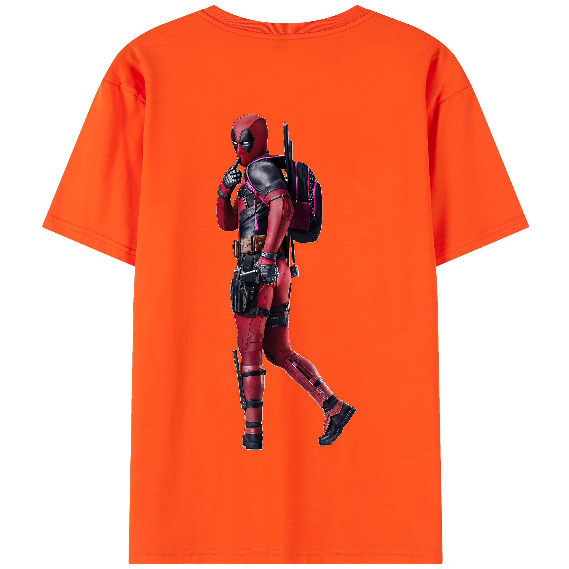 （画像用） Deadpool デッドプール 綿100％半袖Tシャツ（背面プリント）