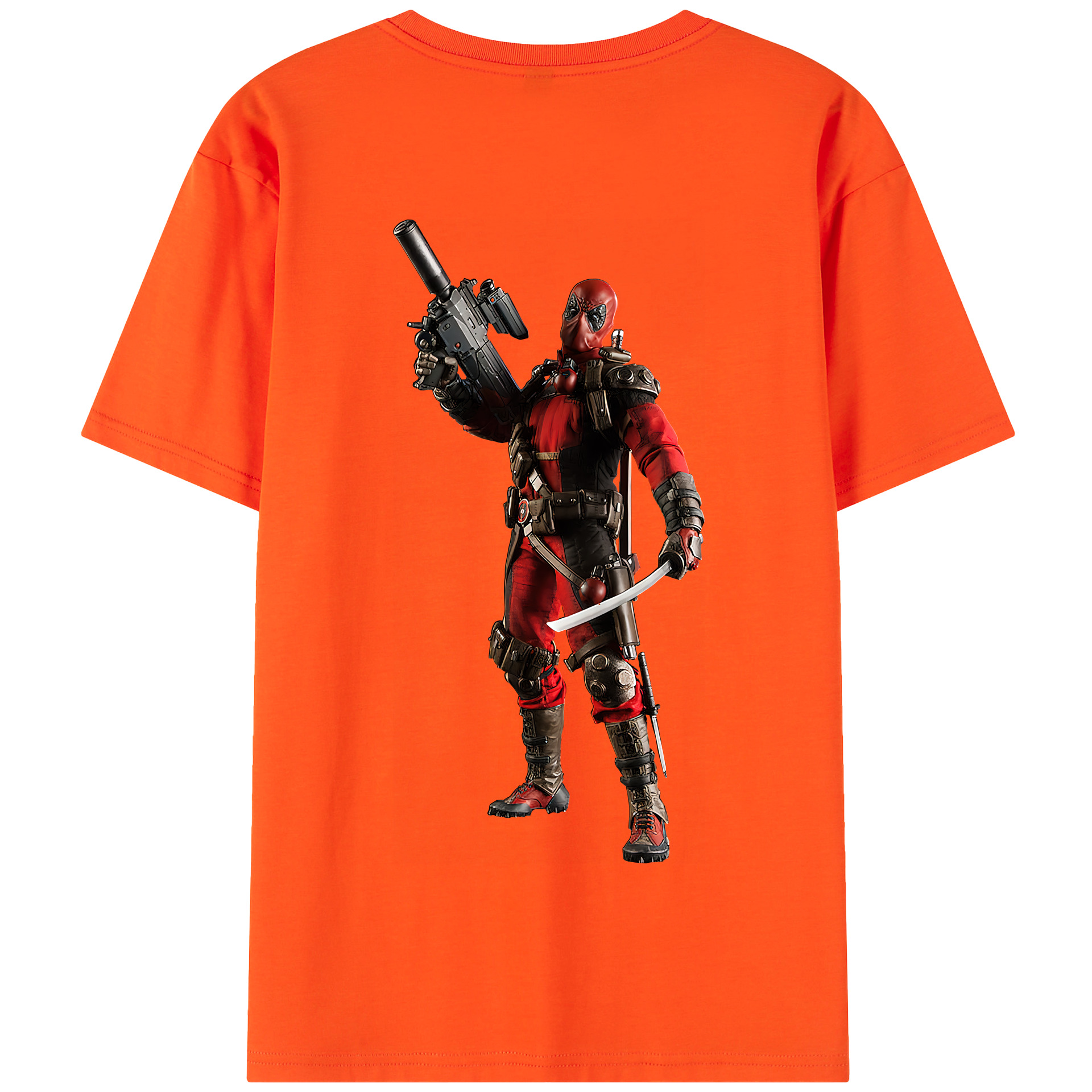 （画像用） Deadpool デッドプール 綿100％半袖Tシャツ（背面プリント）