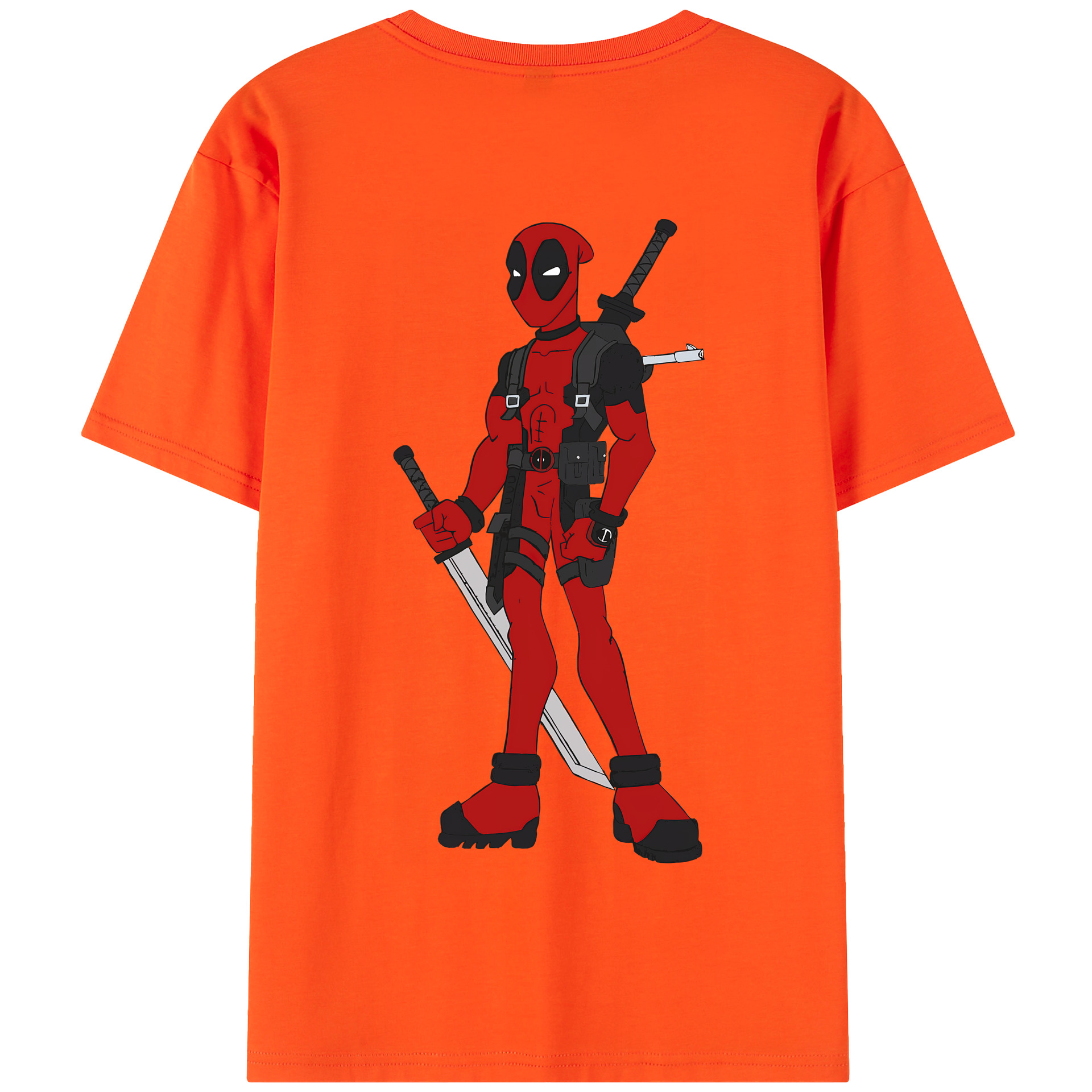 （画像用） Deadpool デッドプール 綿100％半袖Tシャツ（背面プリント）