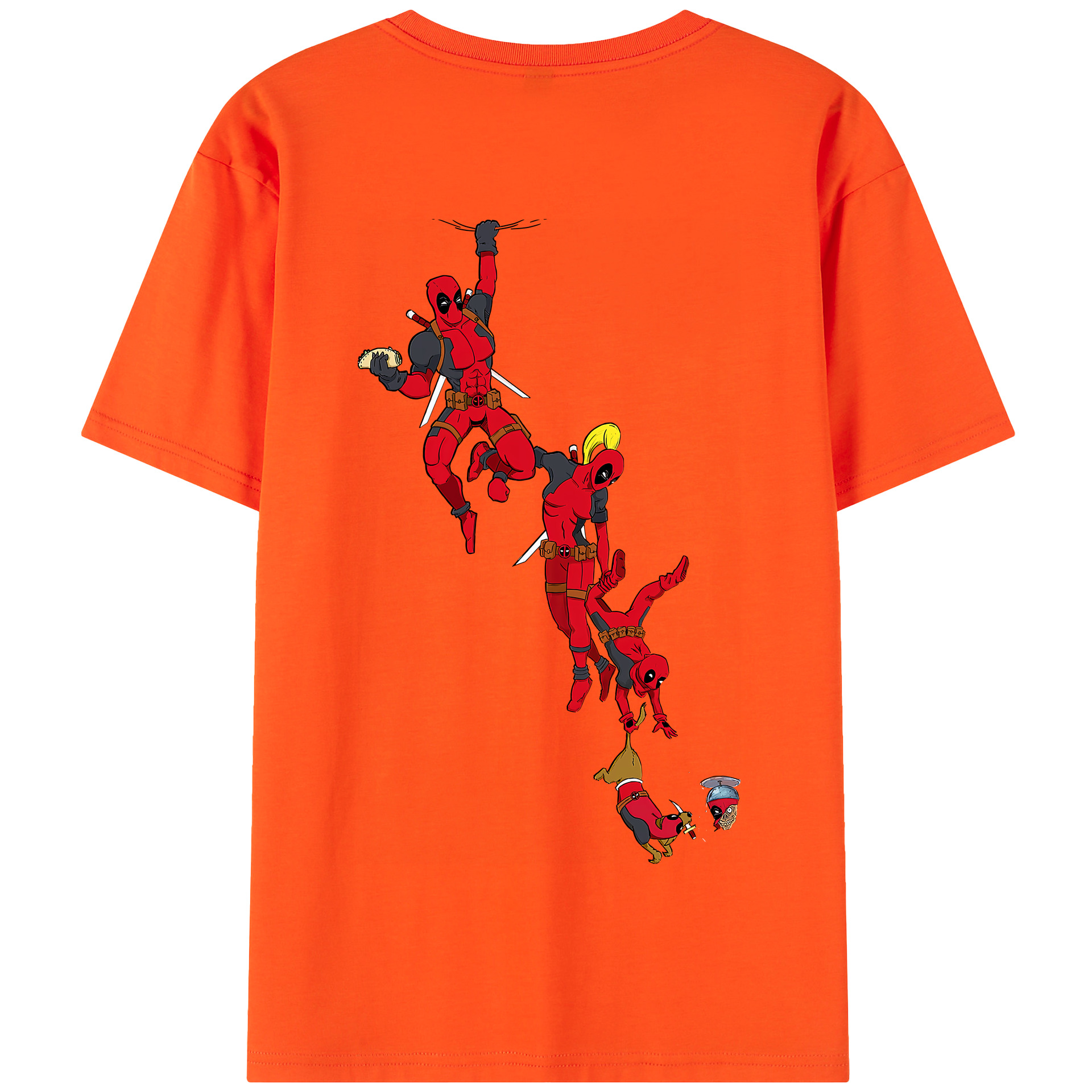 （画像用） Deadpool デッドプール 綿100％半袖Tシャツ（背面プリント）