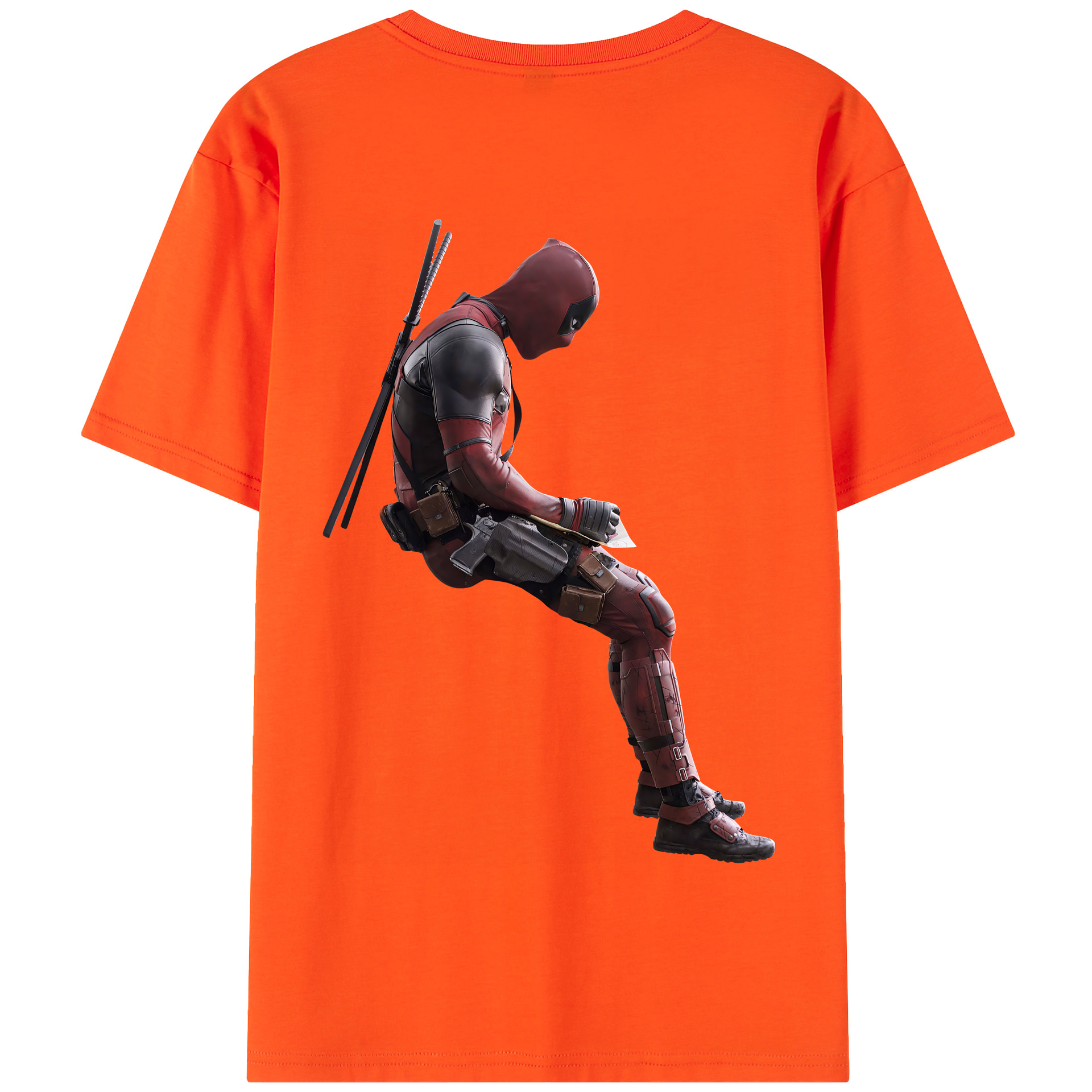 （画像用） Deadpool デッドプール 綿100％半袖Tシャツ（背面プリント）