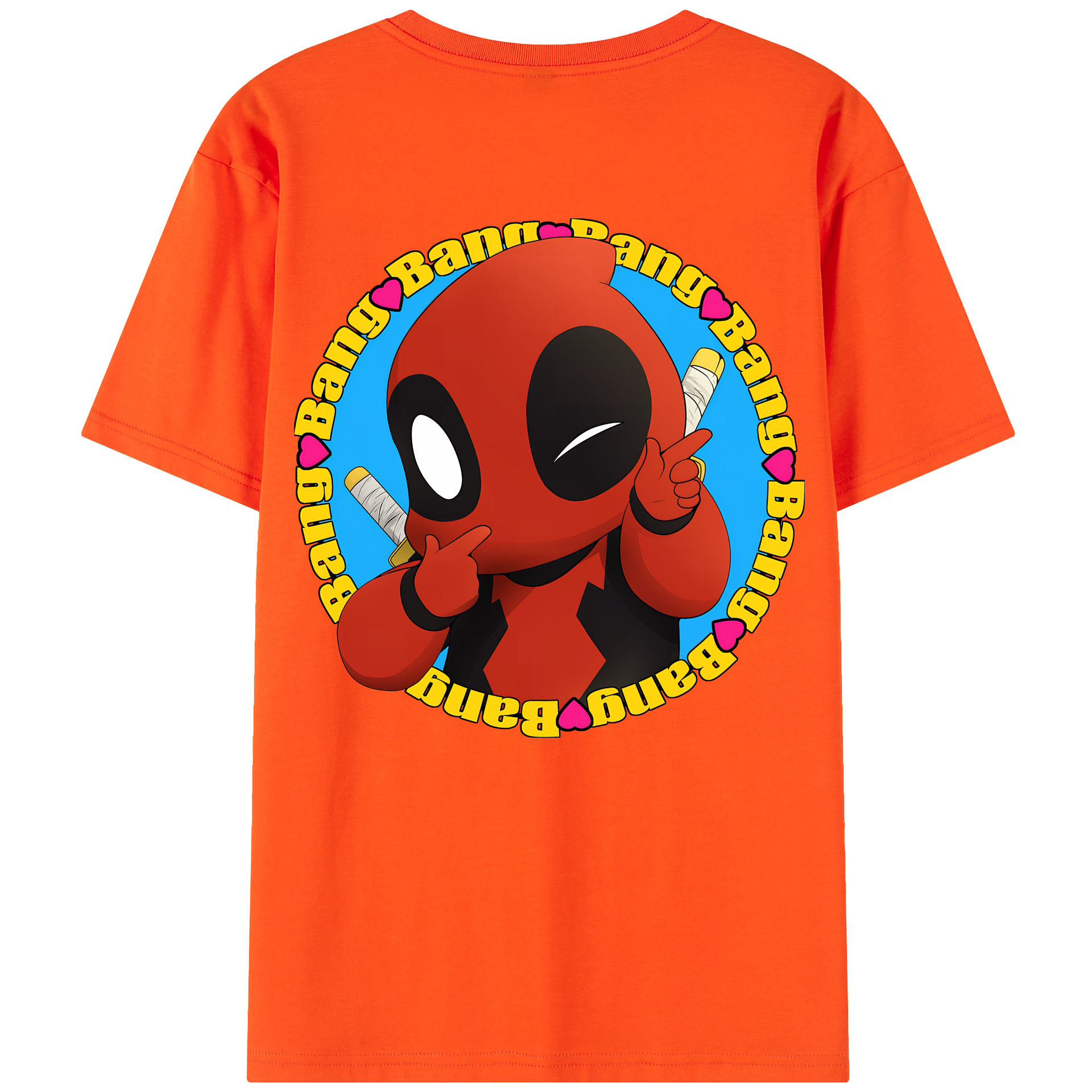 （画像用） Deadpool デッドプール 綿100％半袖Tシャツ（背面プリント）