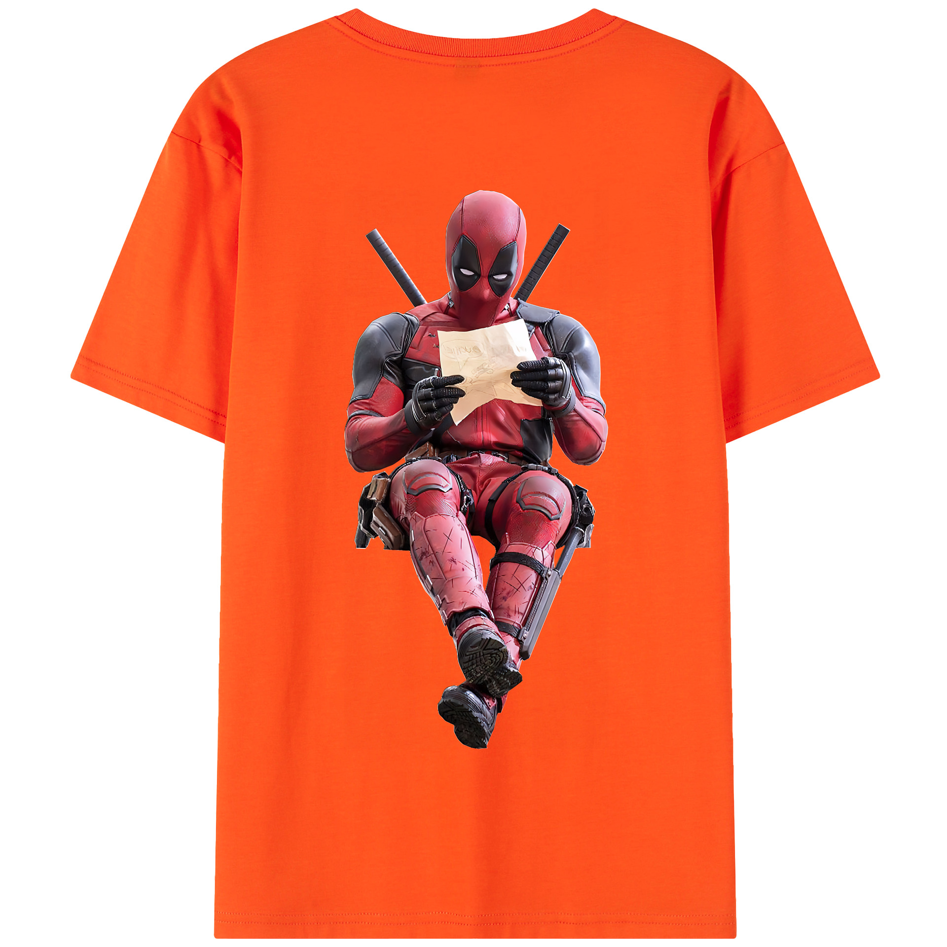 （画像用） Deadpool デッドプール 綿100％半袖Tシャツ（背面プリント）