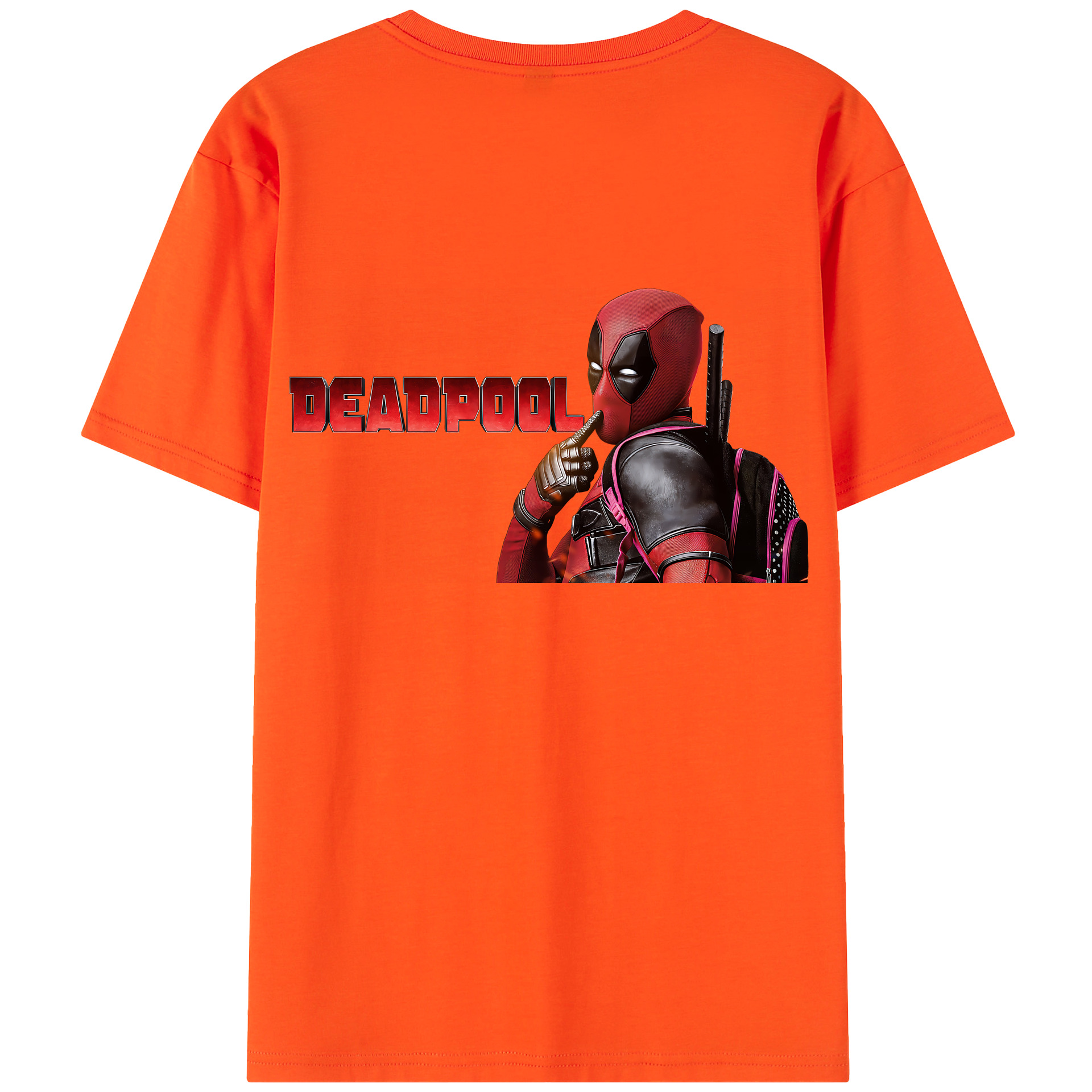 （画像用） Deadpool デッドプール 綿100％半袖Tシャツ（背面プリント）