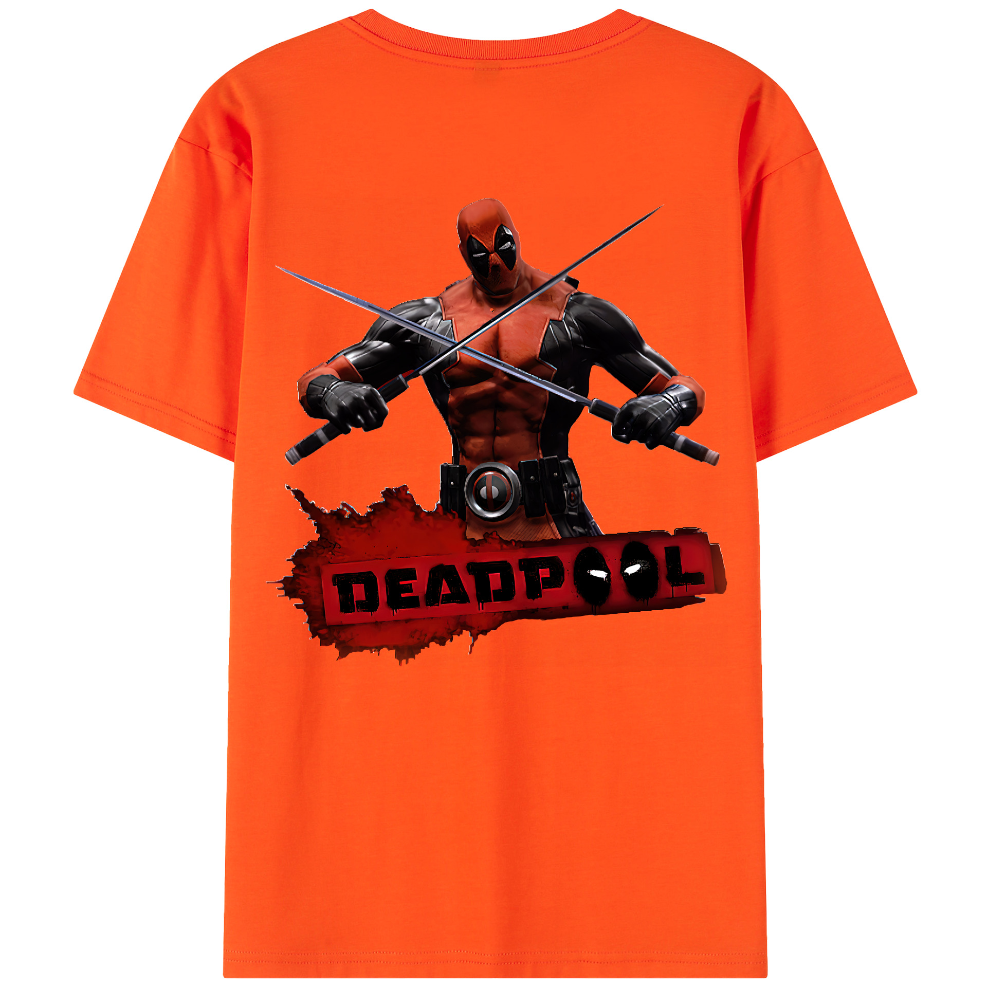 （画像用） Deadpool デッドプール 綿100％半袖Tシャツ（背面プリント）