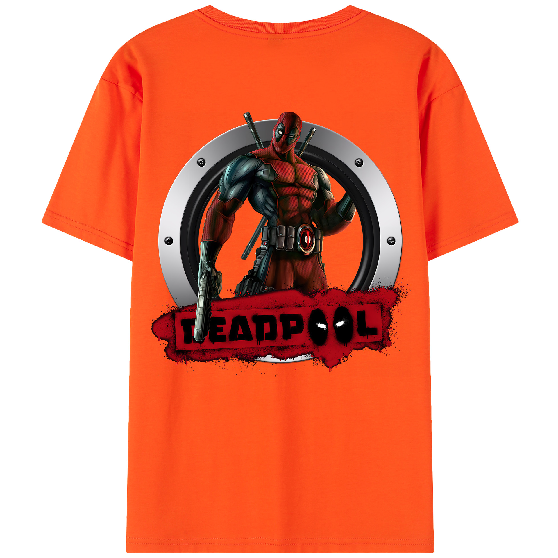 （画像用） Deadpool デッドプール 綿100％半袖Tシャツ（背面プリント）