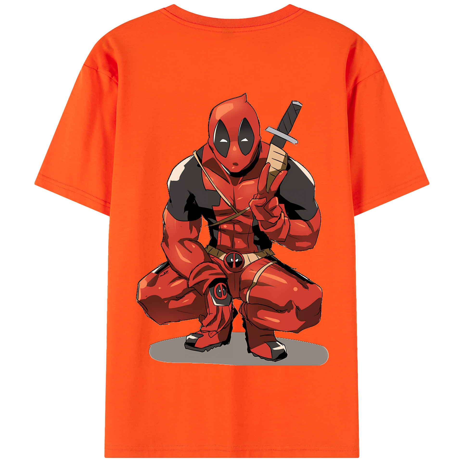 （画像用） Deadpool デッドプール 綿100％半袖Tシャツ（背面プリント）