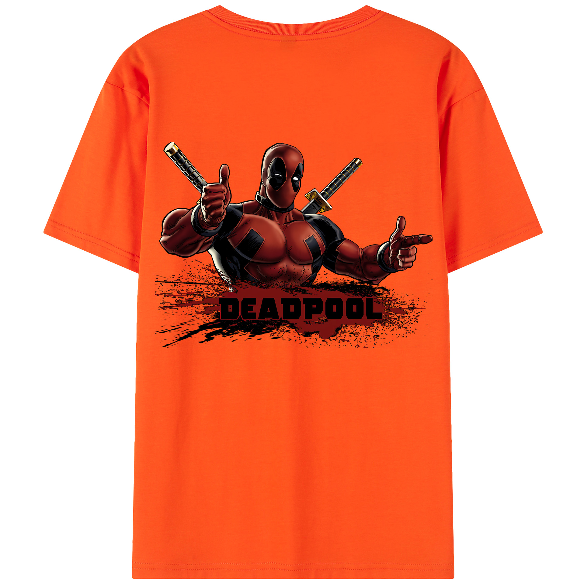 （画像用） Deadpool デッドプール 綿100％半袖Tシャツ（背面プリント）
