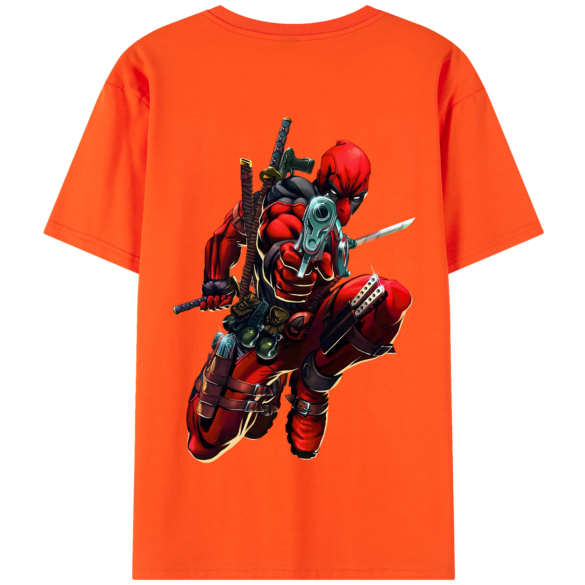 （画像用） Deadpool デッドプール 綿100％半袖Tシャツ（背面プリント）