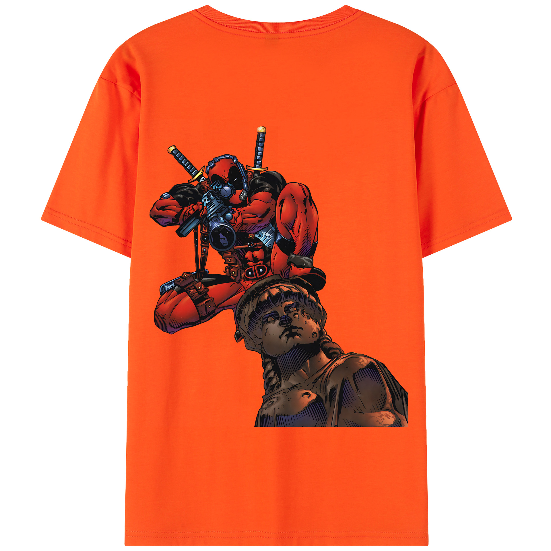 （画像用） Deadpool デッドプール 綿100％半袖Tシャツ（背面プリント）