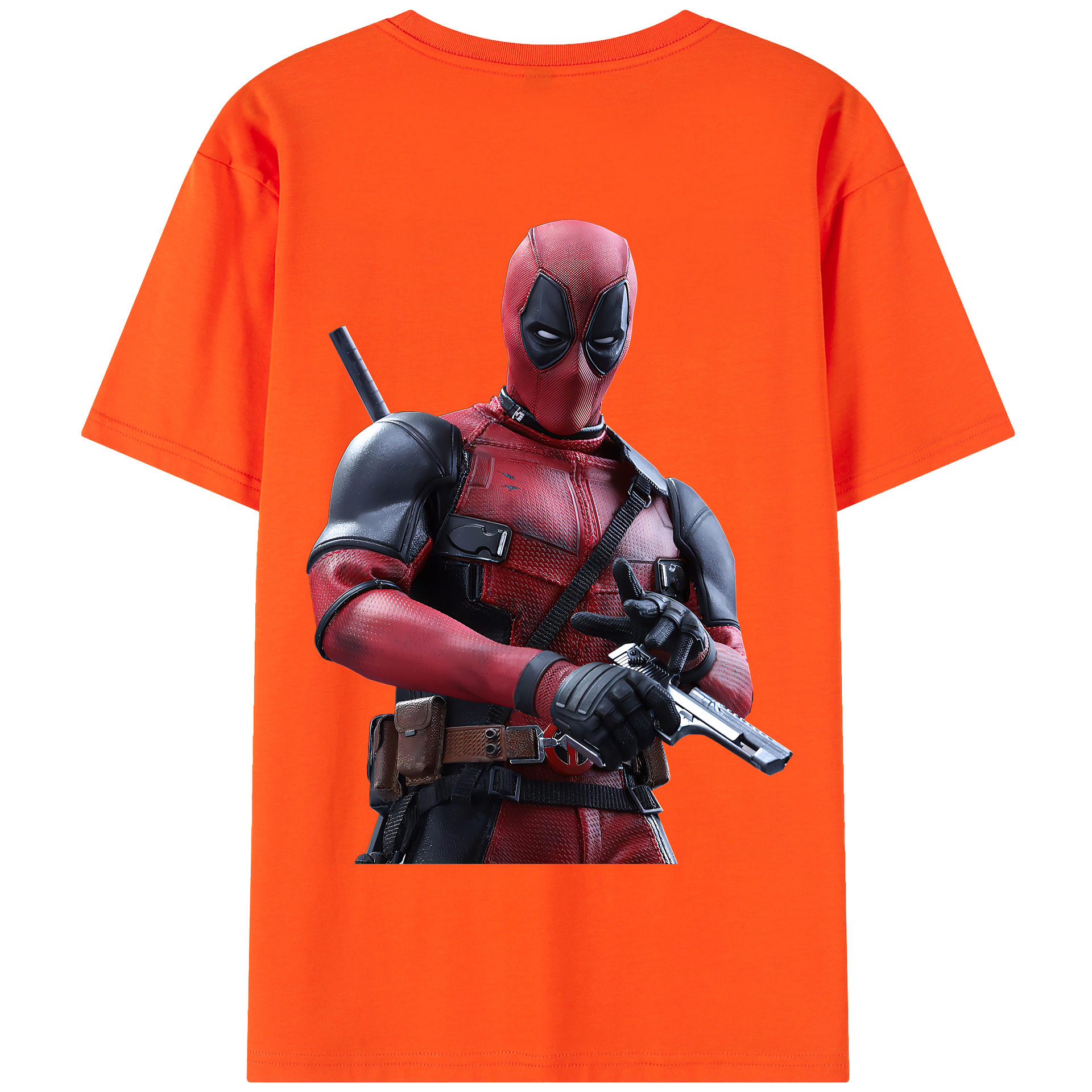 （画像用） Deadpool デッドプール 綿100％半袖Tシャツ（背面プリント）