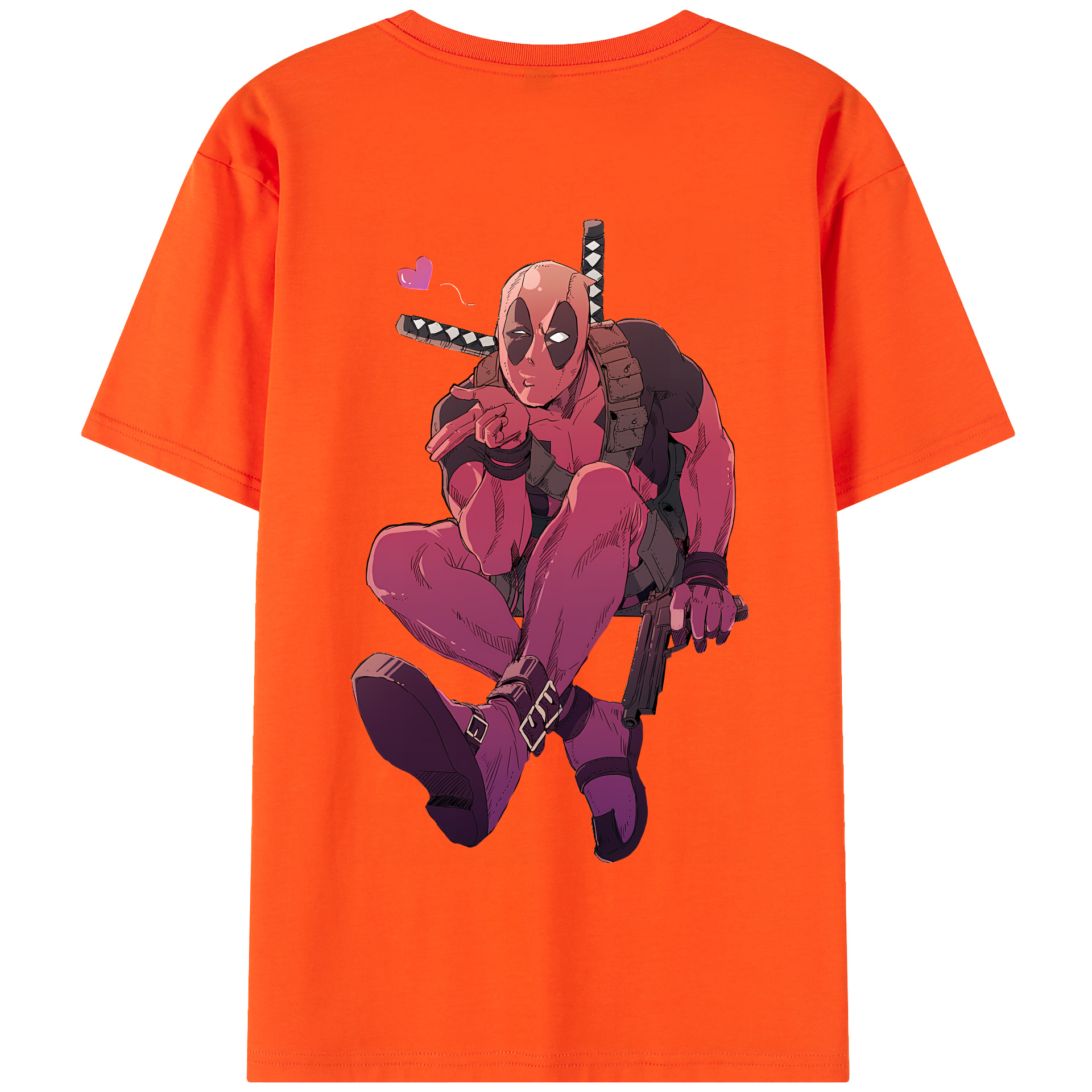 （画像用） Deadpool デッドプール 綿100％半袖Tシャツ（背面プリント）