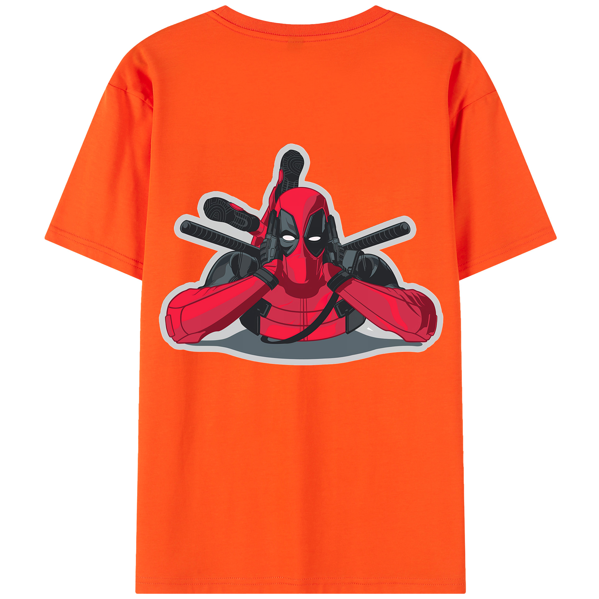 （画像用） Deadpool デッドプール 綿100％半袖Tシャツ（背面プリント）