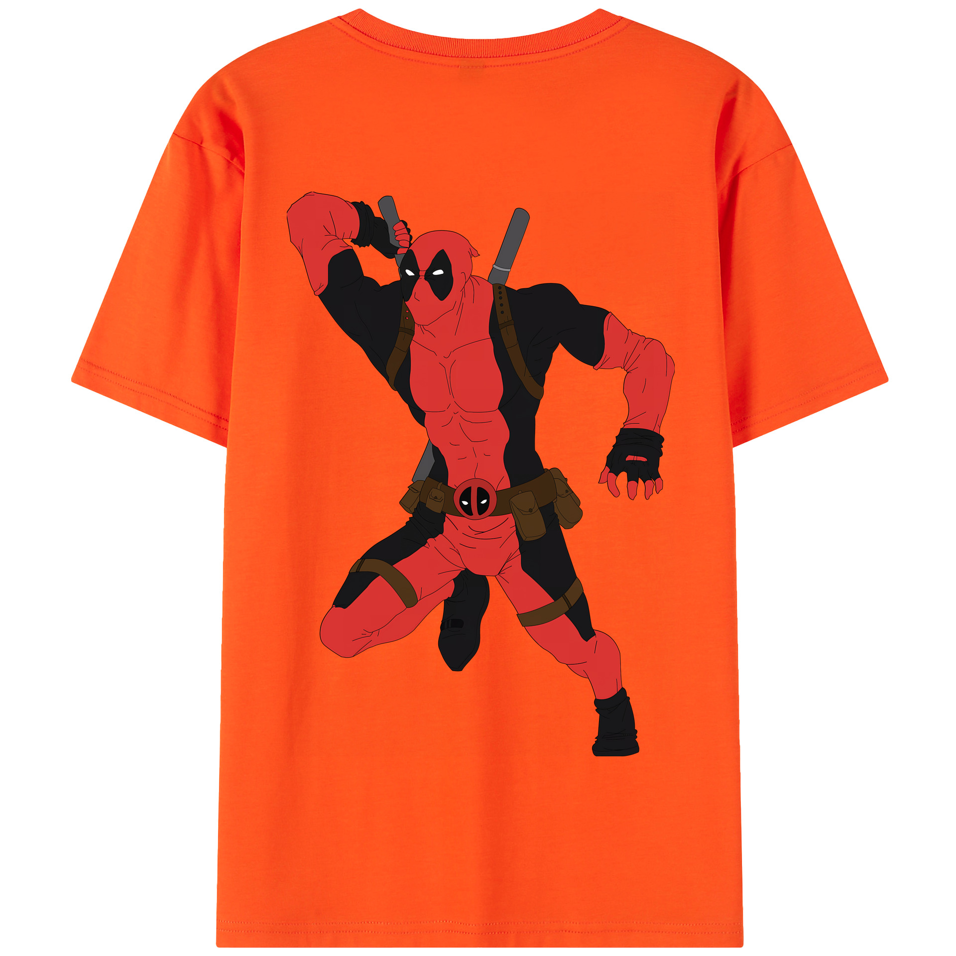 （画像用） Deadpool デッドプール 綿100％半袖Tシャツ（背面プリント）