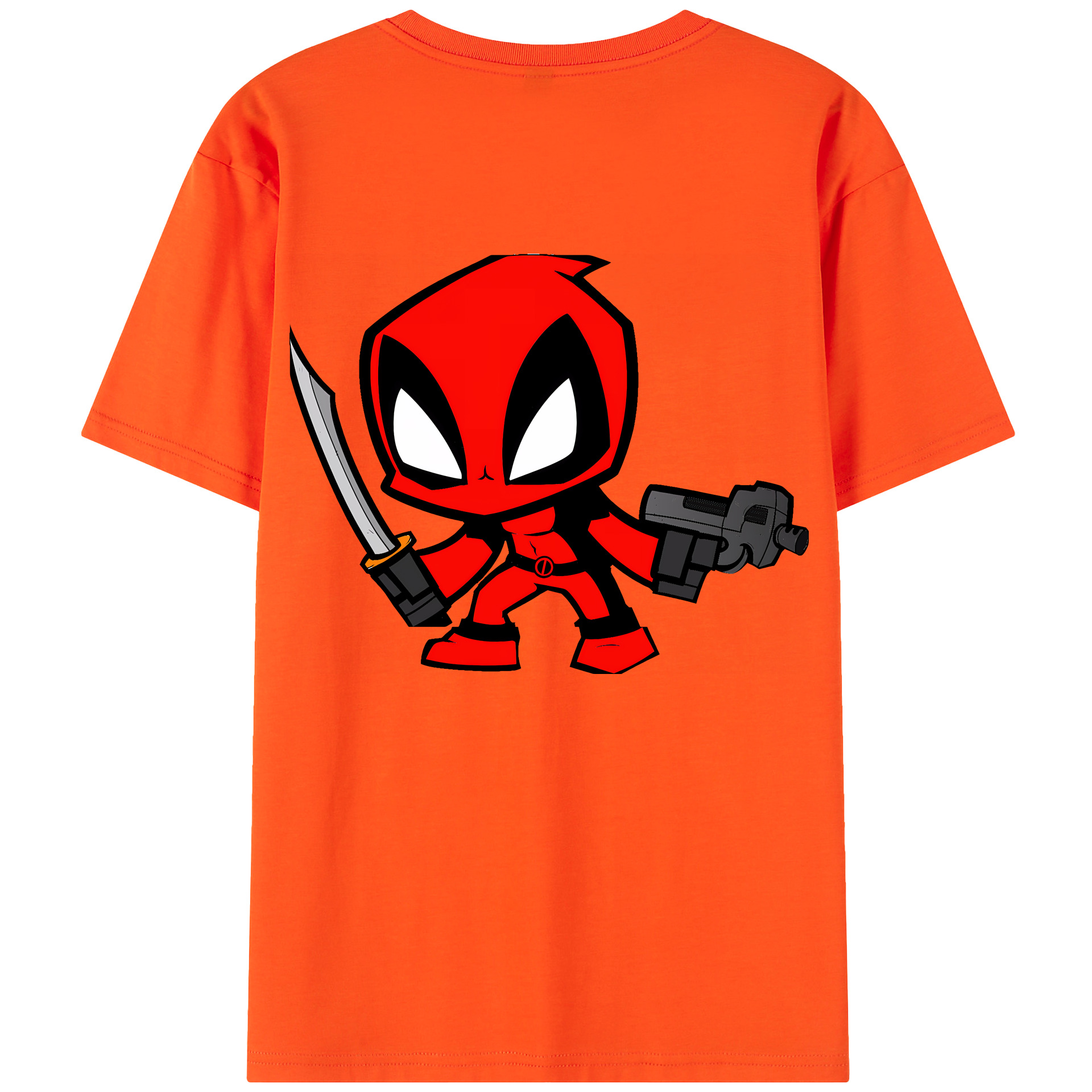 （画像用） Deadpool デッドプール 綿100％半袖Tシャツ（背面プリント）