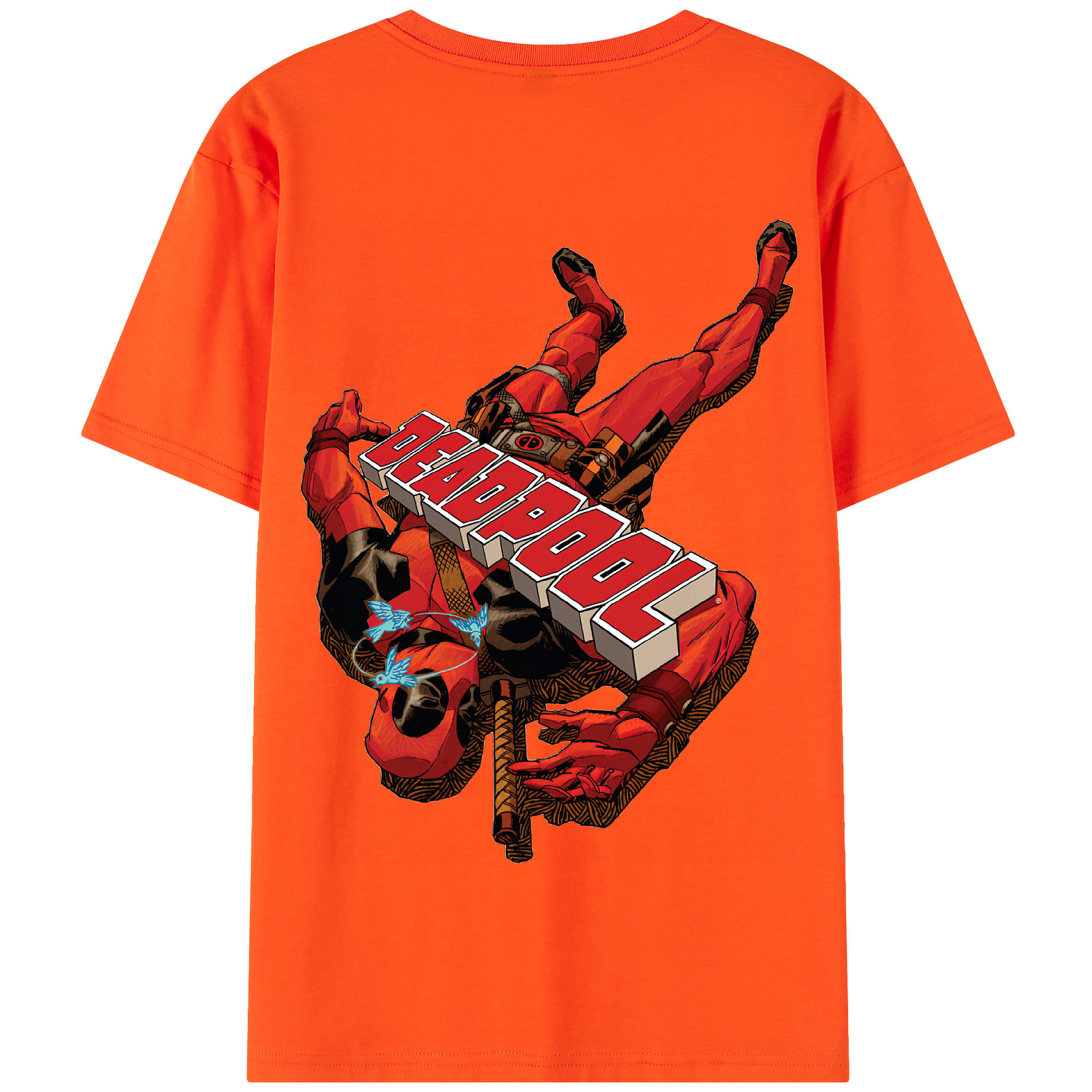 （画像用） Deadpool デッドプール 綿100％半袖Tシャツ（背面プリント）