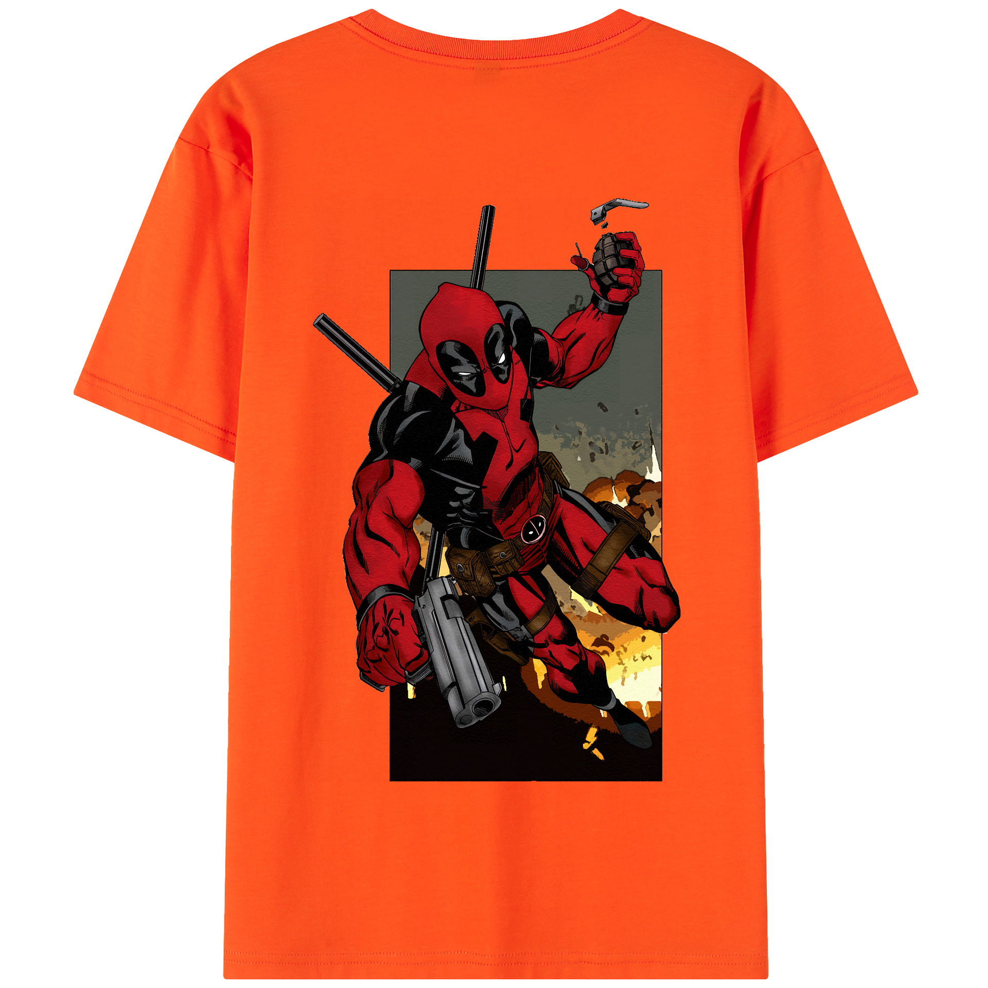 （画像用） Deadpool デッドプール 綿100％半袖Tシャツ（背面プリント）