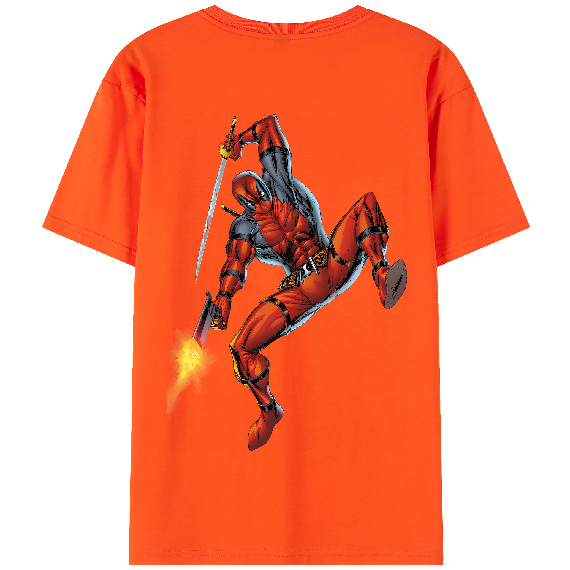（画像用） Deadpool デッドプール 綿100％半袖Tシャツ（背面プリント）